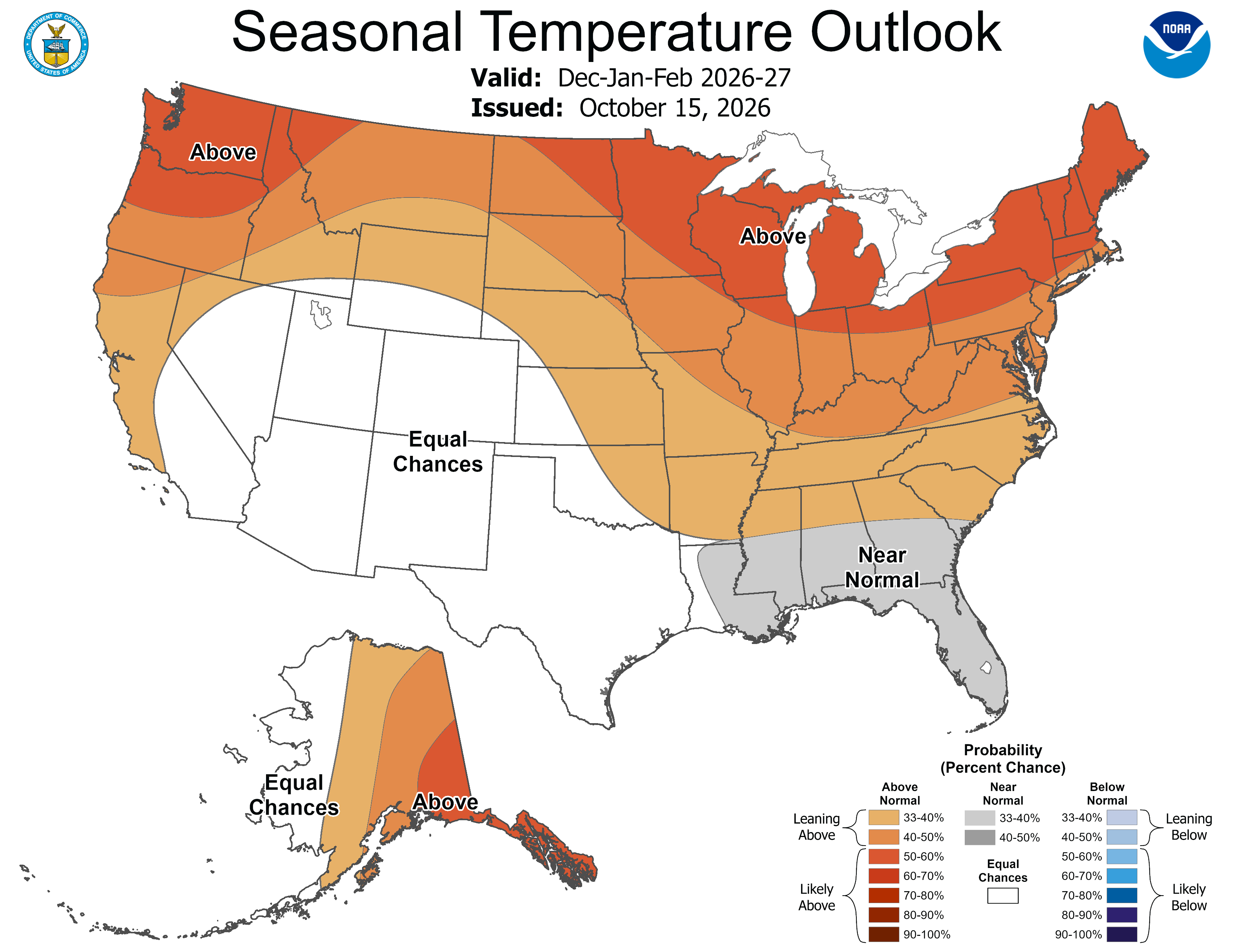 Winter temperature map