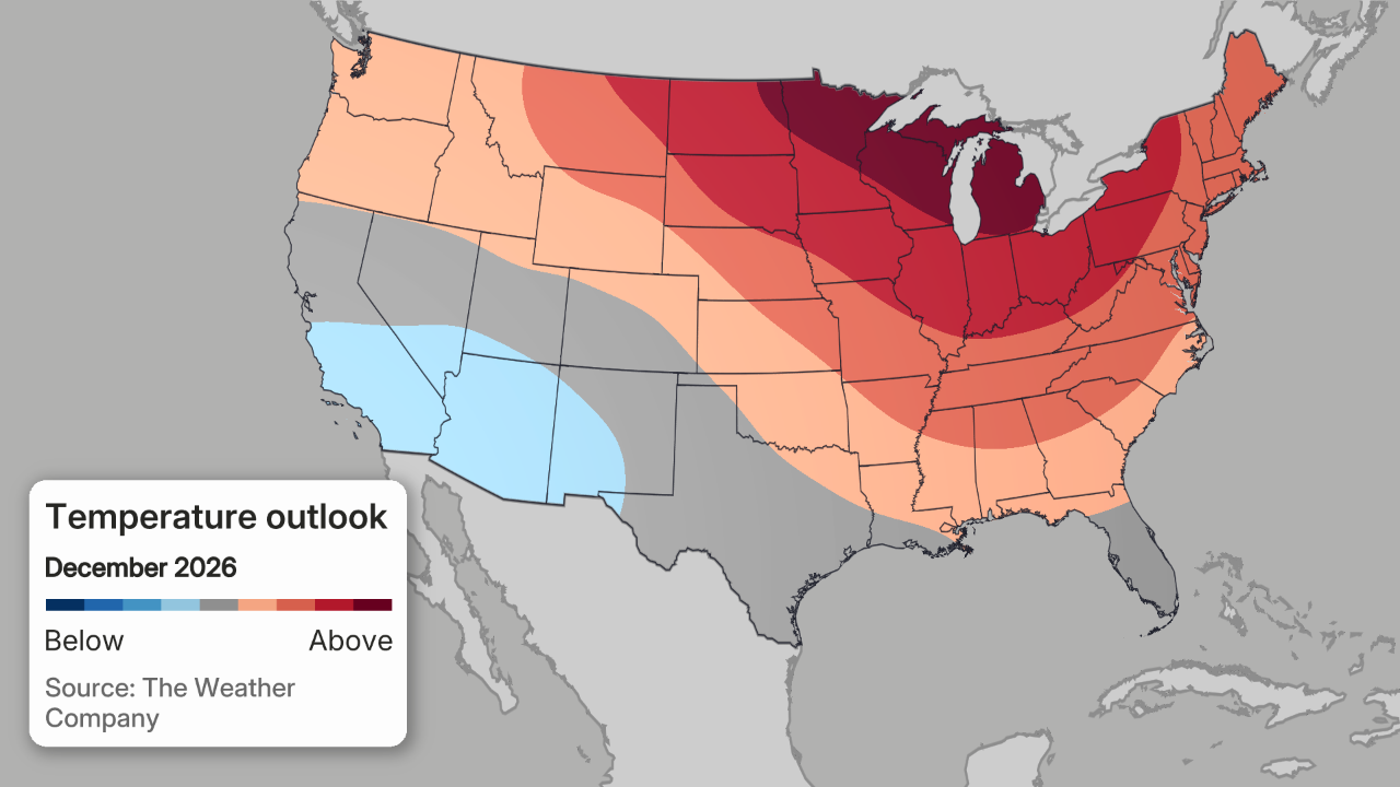 Winter Outlook temperatures winter 2026-2027