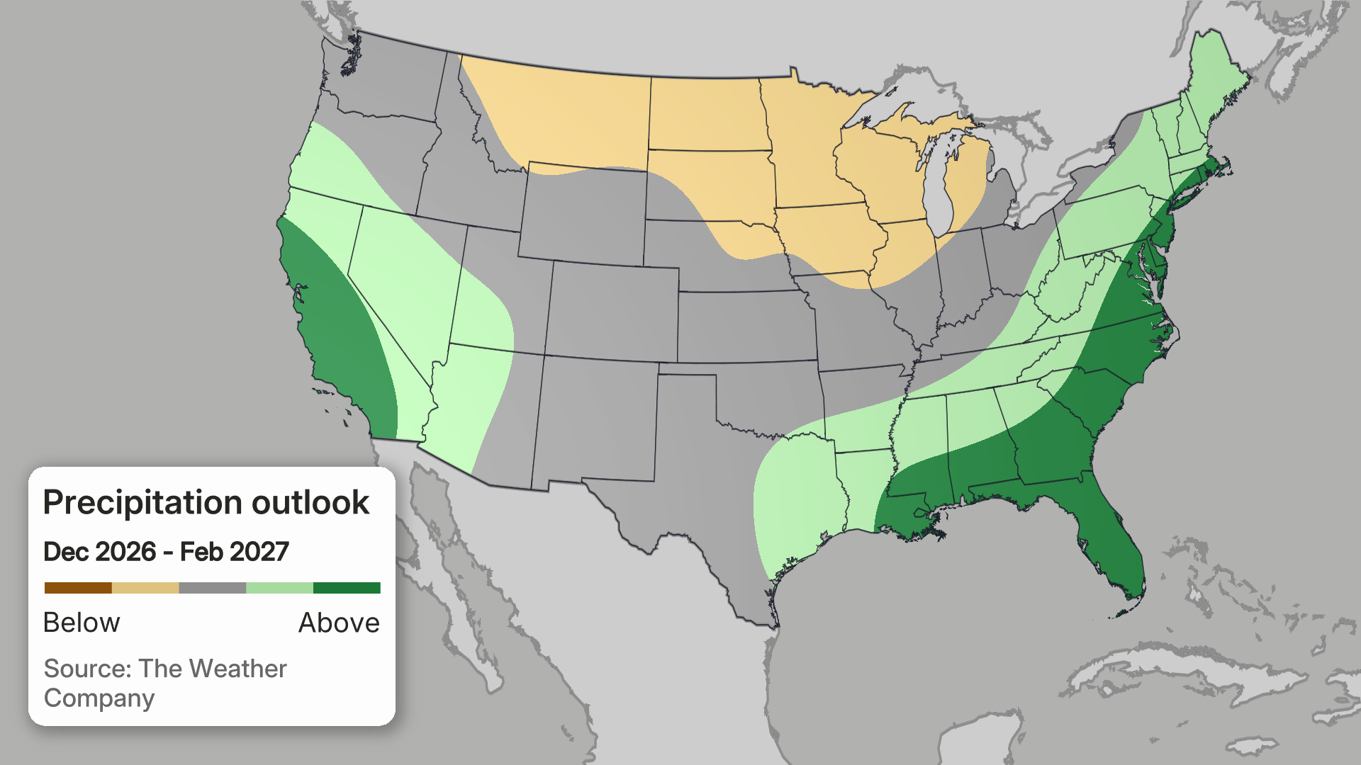 December through January precipitation outlook