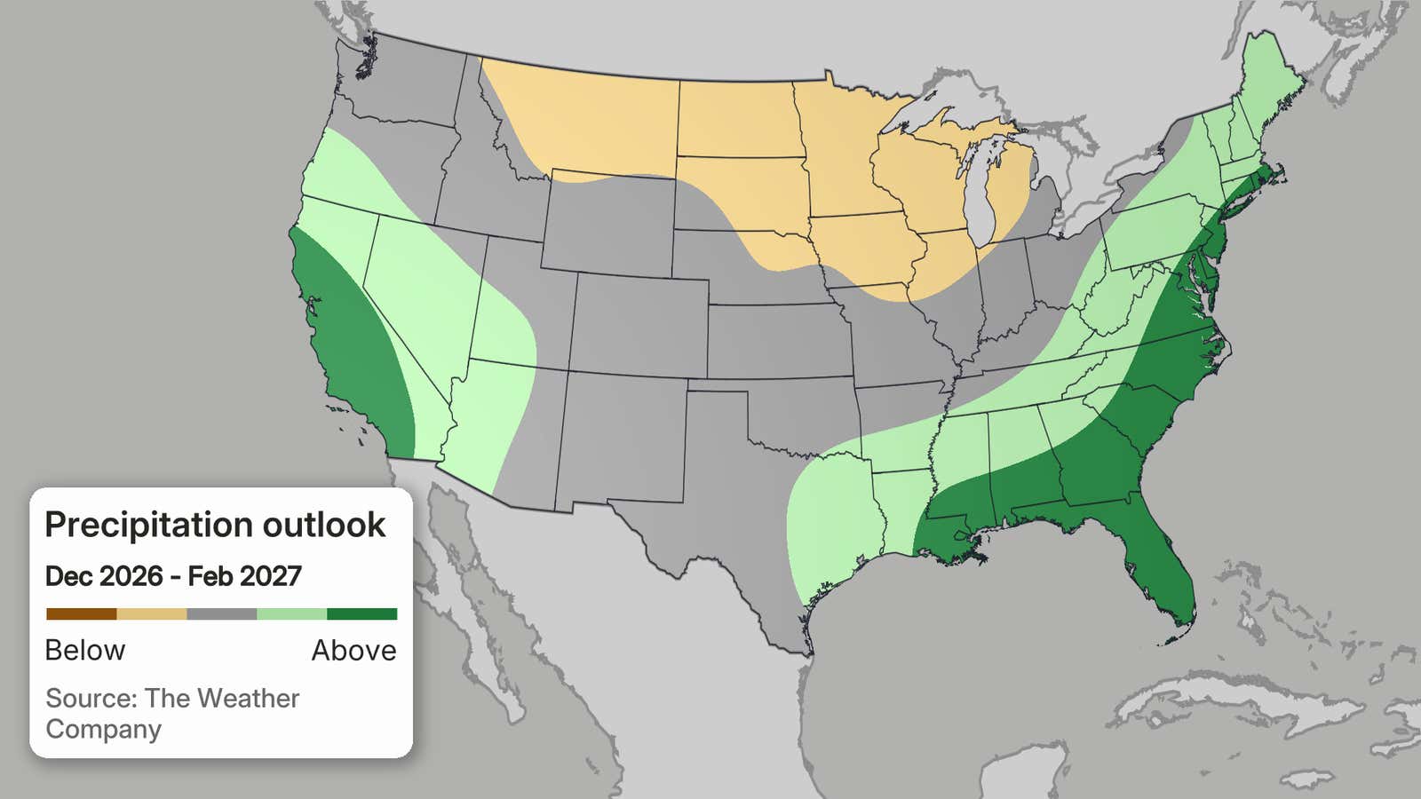 December through January precipitation outlook