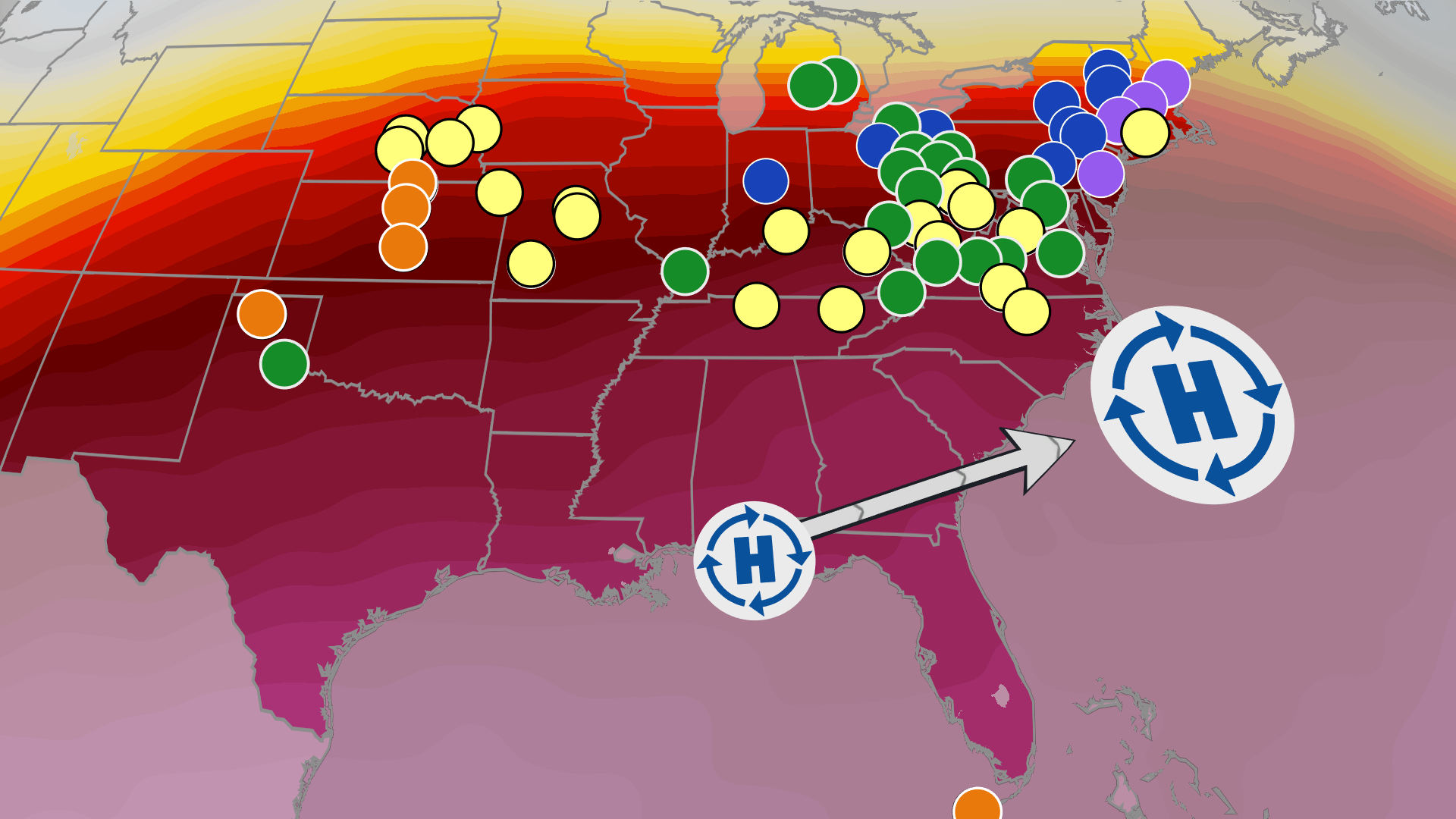 Record Heat Sliding To East Coast Through Weekend