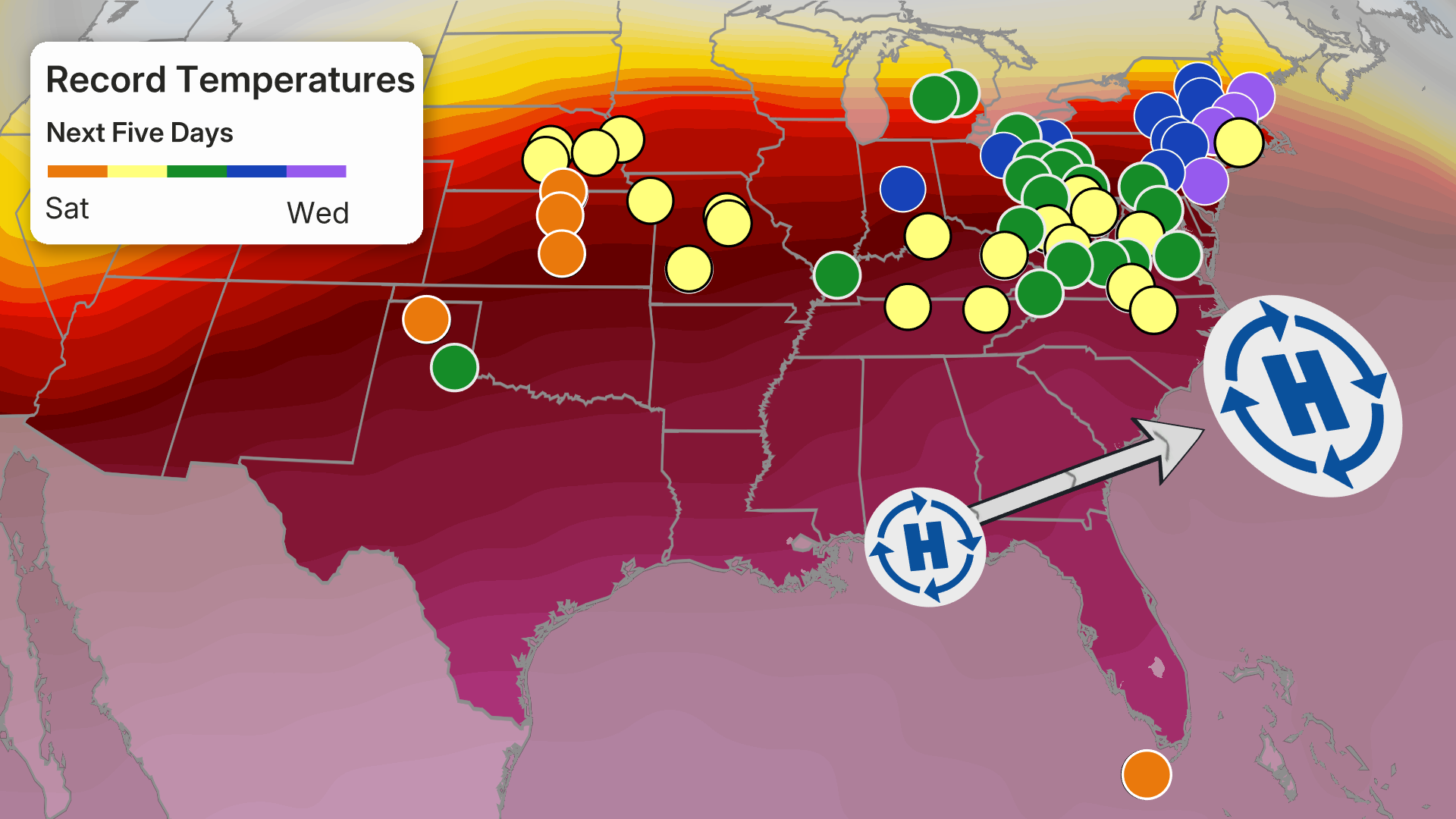 Record heat from Saturday to Tuesday