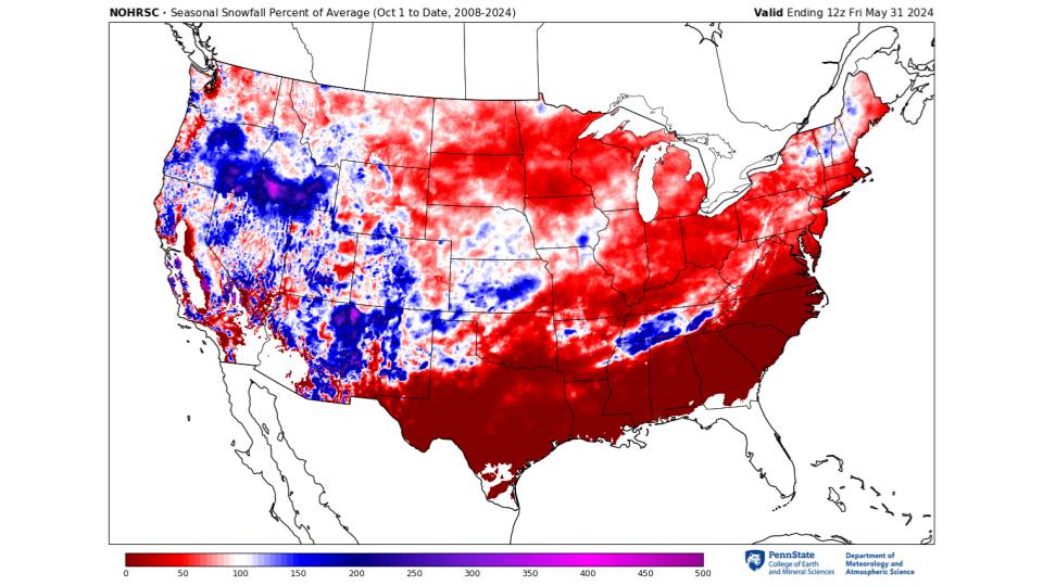 Seasonal snowfall map 