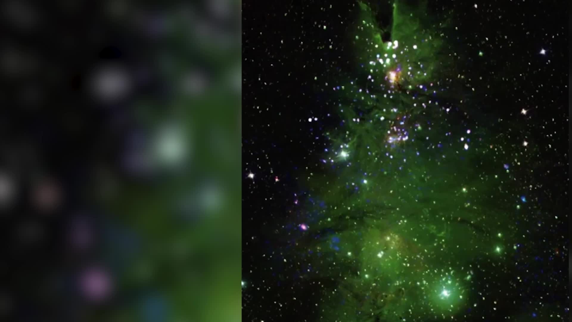 A Christmas Tree Cluster Of Stars In Space