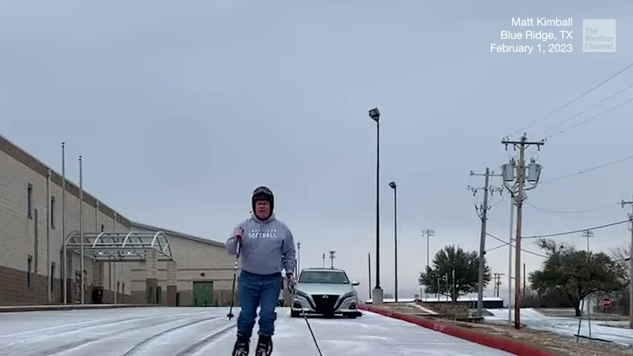 A Texas School Superintendent Gave An Announcement While Standing On Skis In A Parking Lot