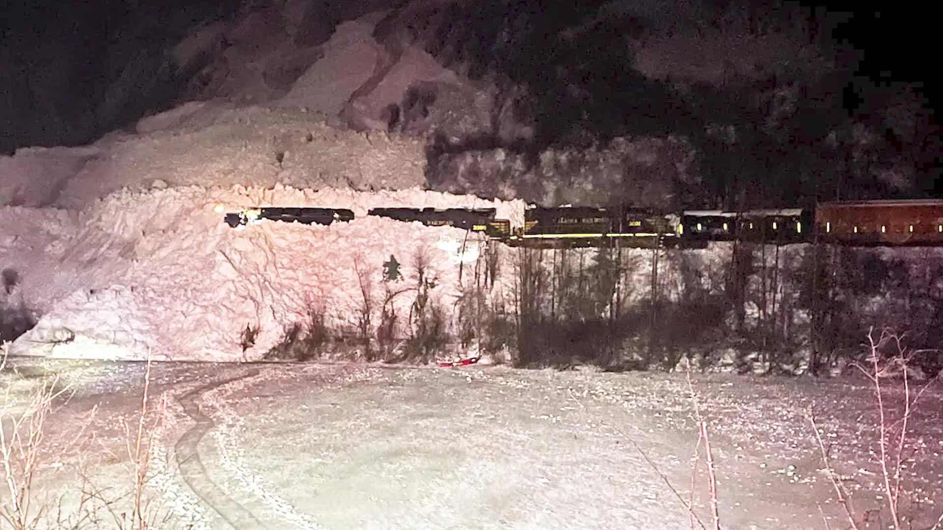 Alaska Train Derails After Running Into Avalanche Field