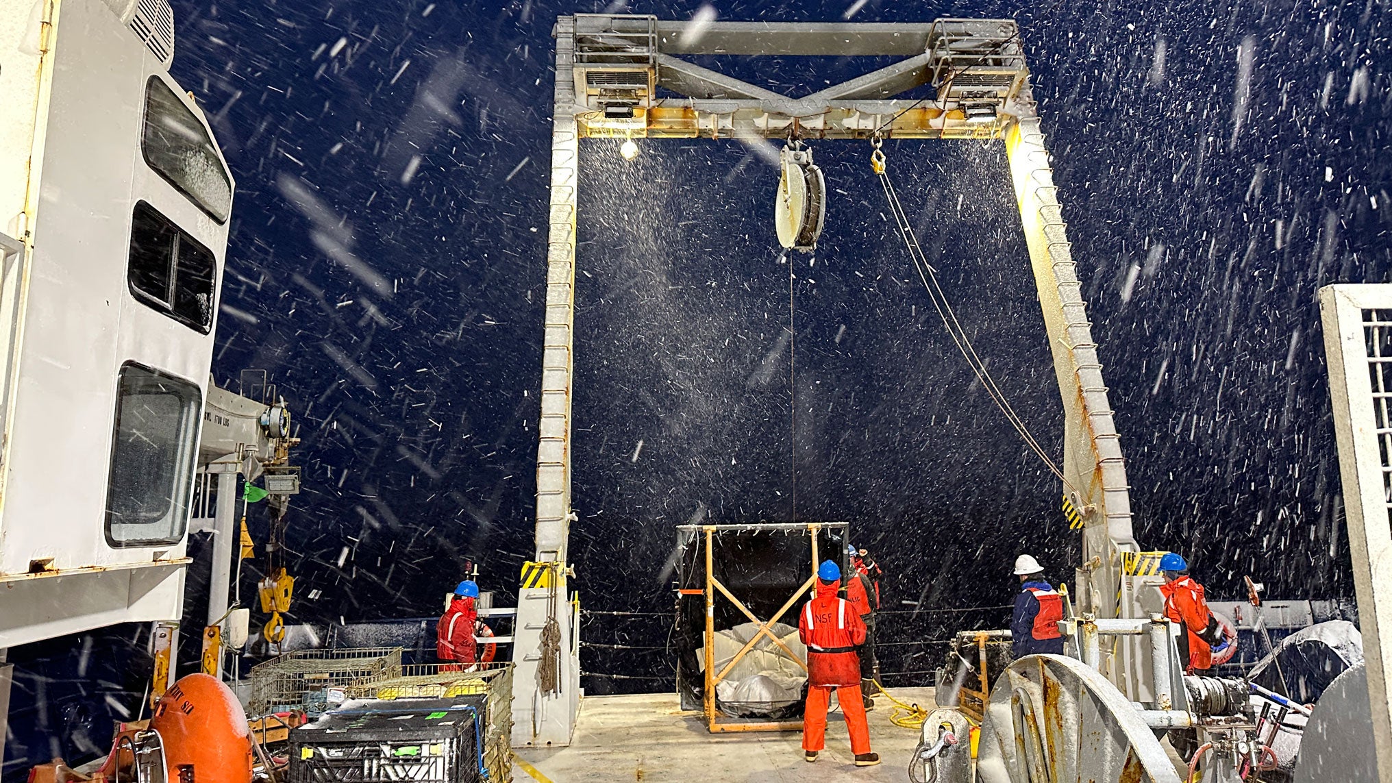 The weather aboard the research vessel in Antarctica.