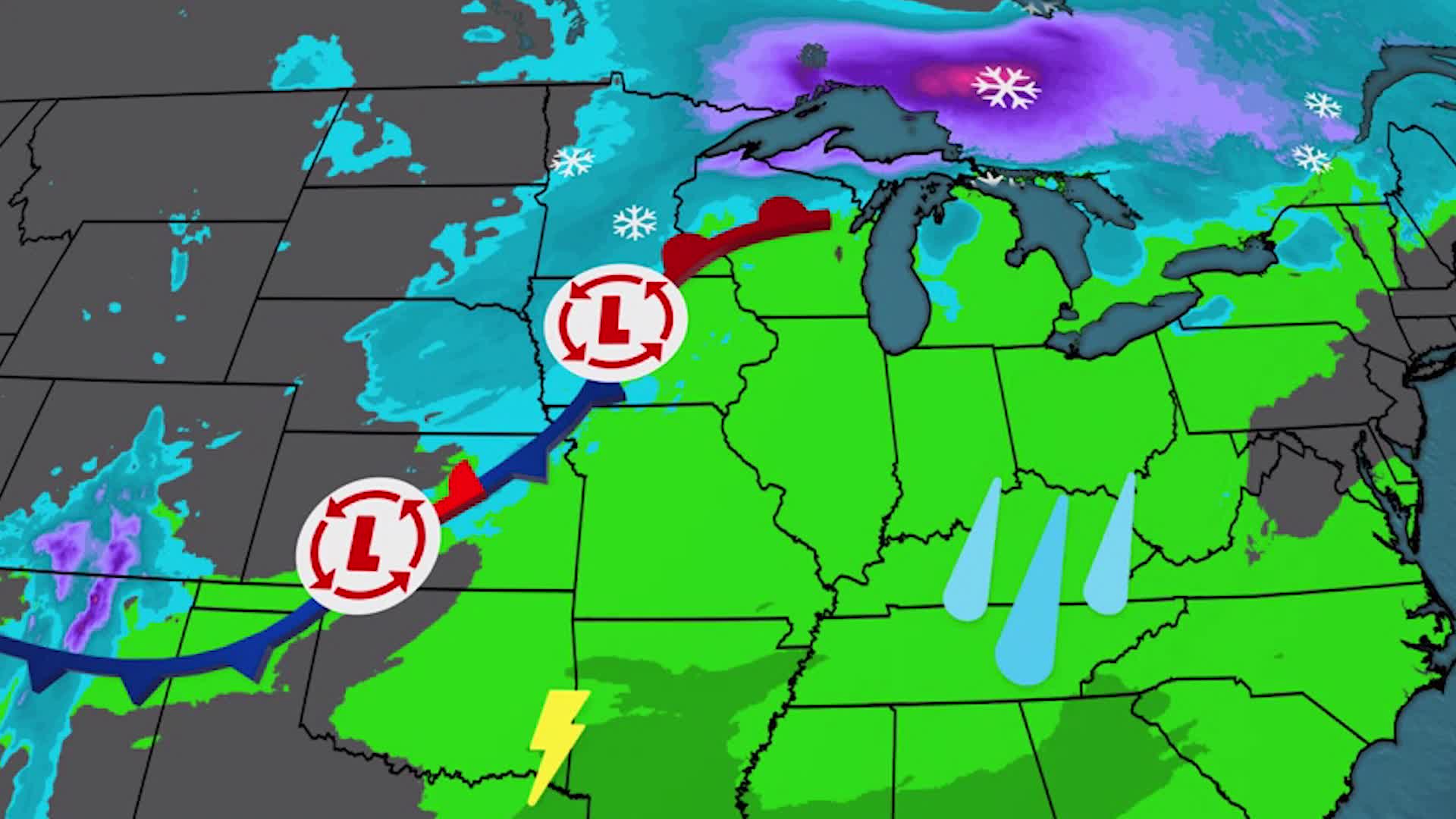 Another Round of Snow, Wind For Some As System Tracks East