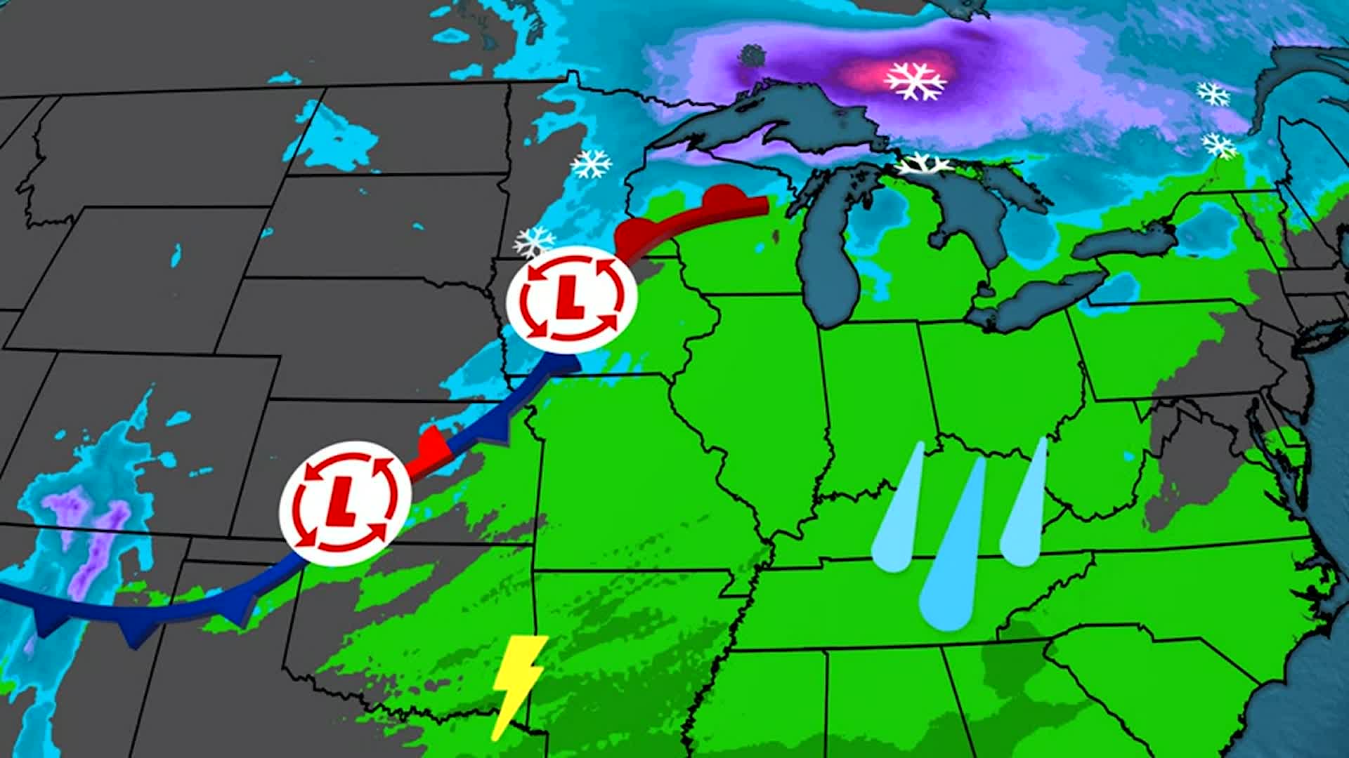 Another Round of Snow, Wind For Some As System Tracks East