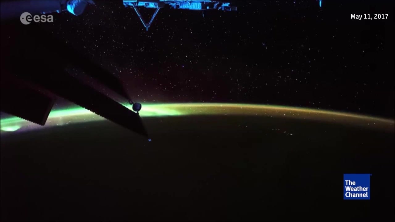 Aurora Borealis Glows Brightly for ISS Camera