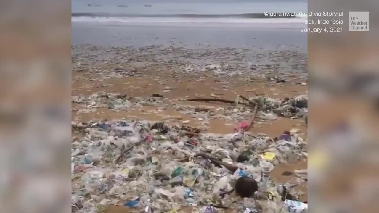 Bali Beaches Filled with Plastic Bottles, Waste