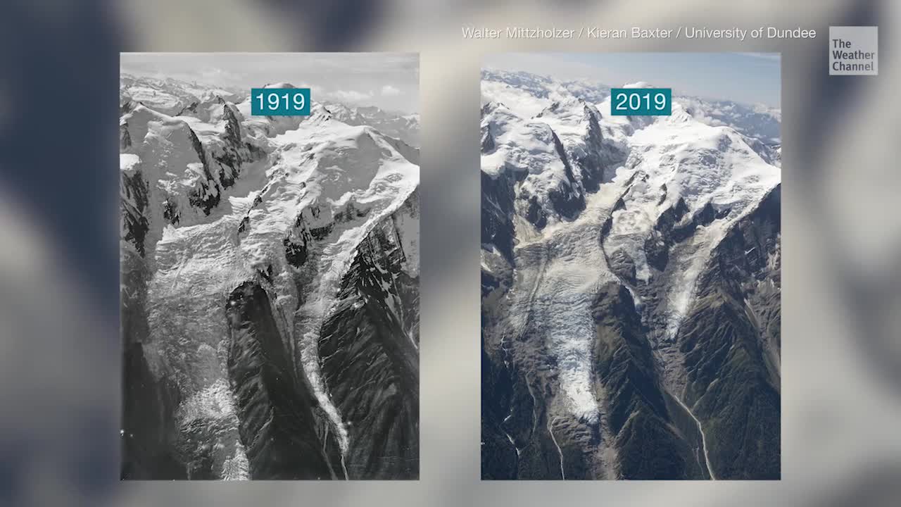 Before and After Images Show Staggering Ice Loss on Mont Blanc