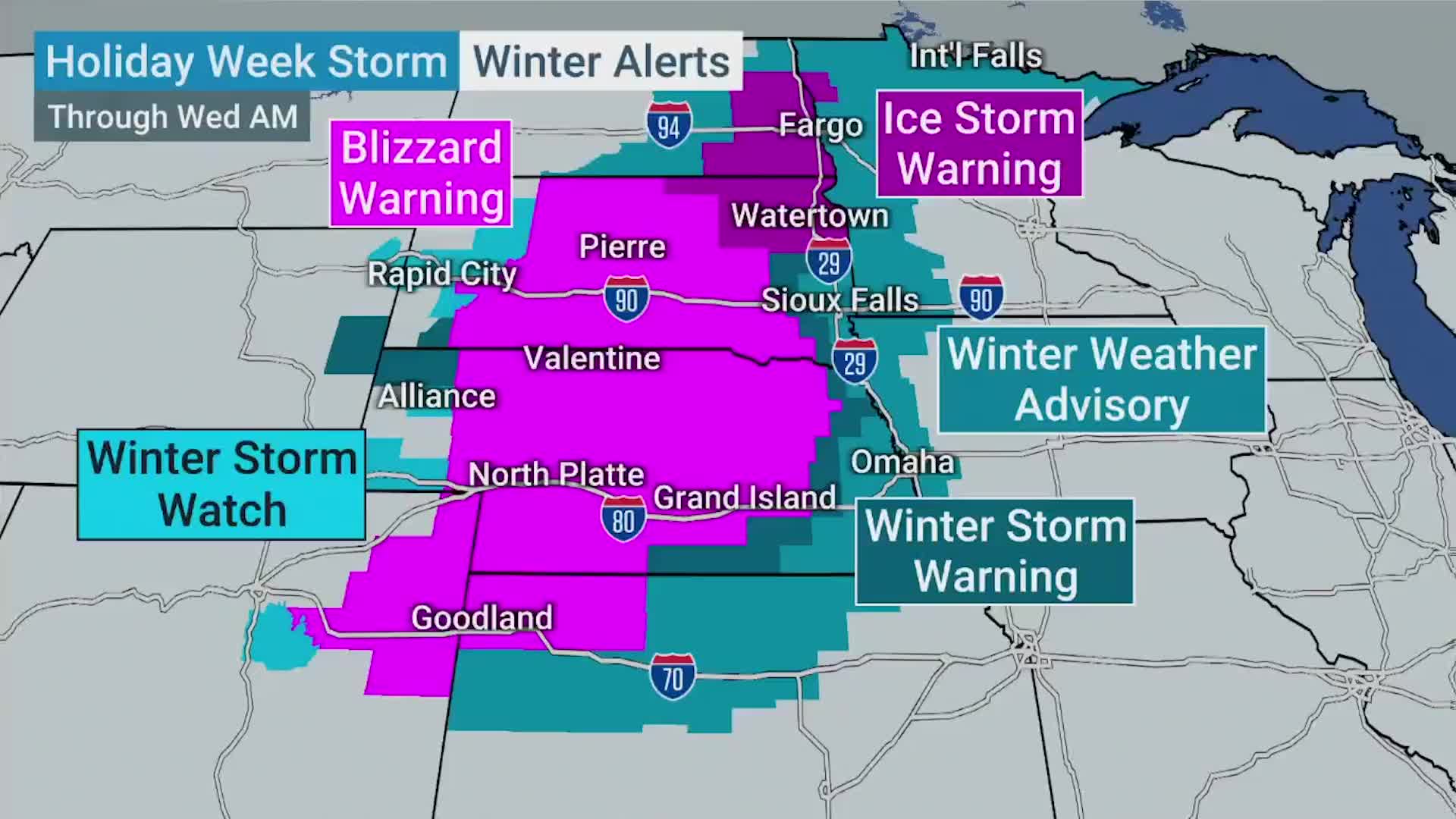 Blizzard And Ice Causing Issues In Northern Plains