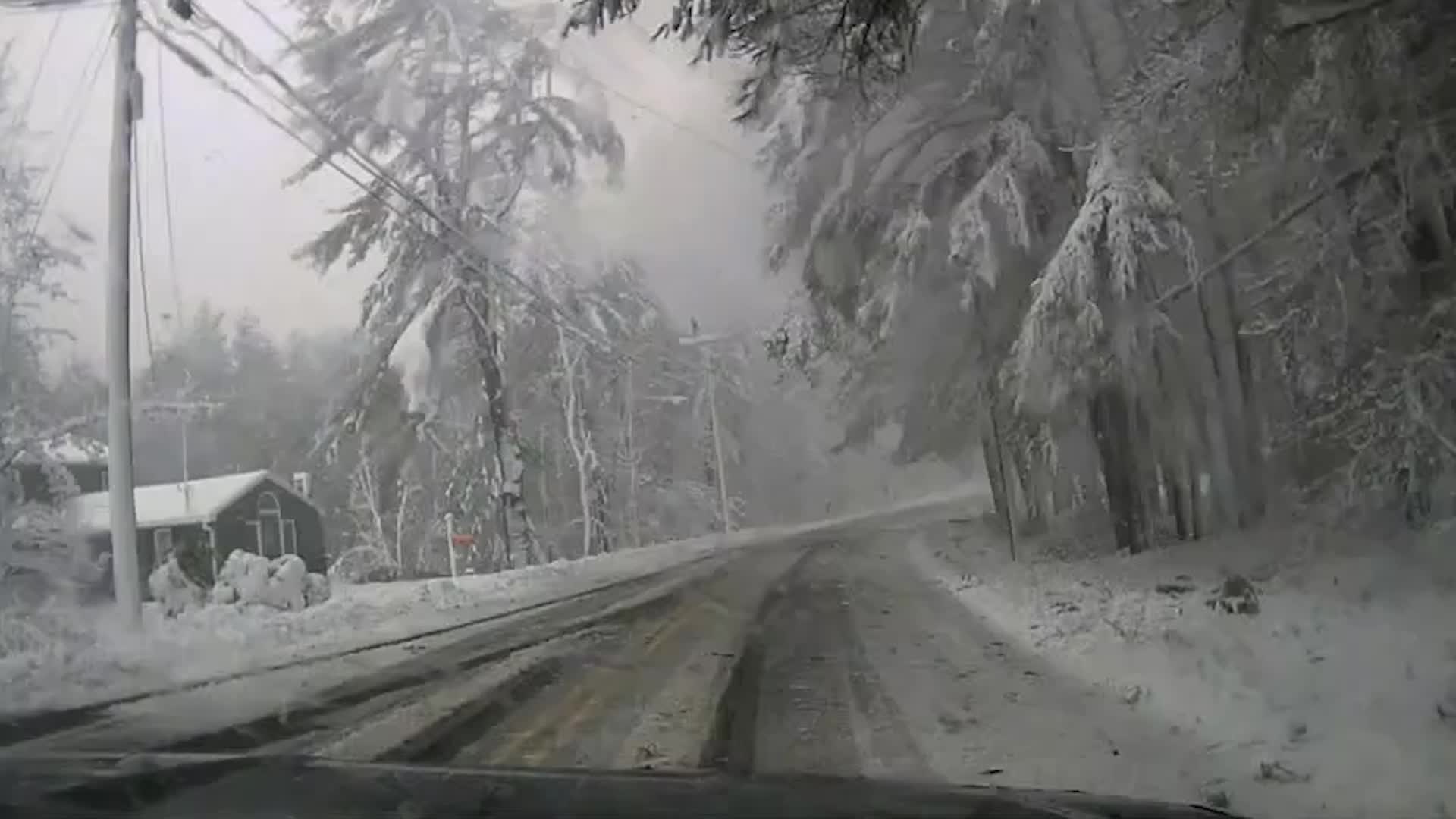 Can You See It? Police Officer Blinded By Snow Has Near Miss