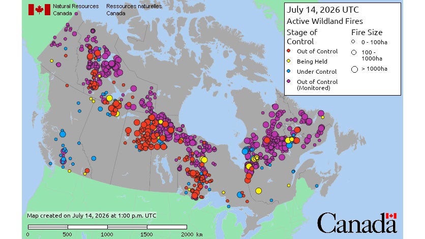 Canada wildfires July 2026