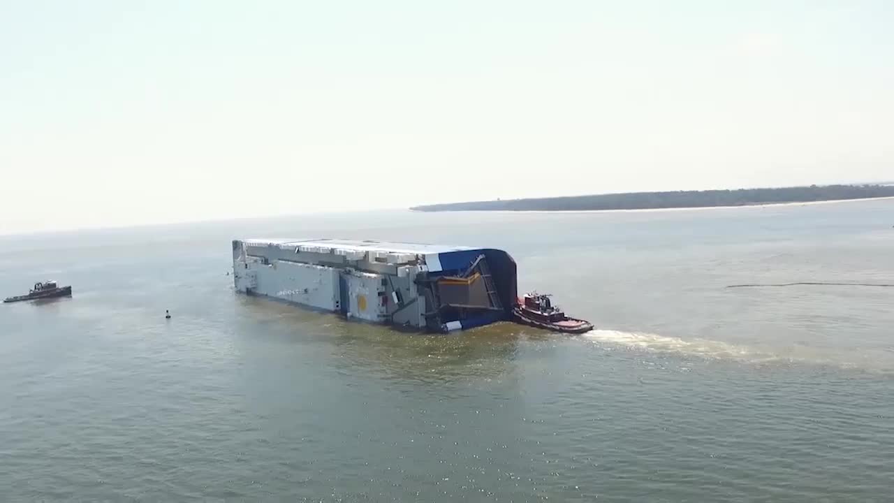 Capsized Cargo Ship Prompts Rescue Mission, Swimming Advisory Near GA