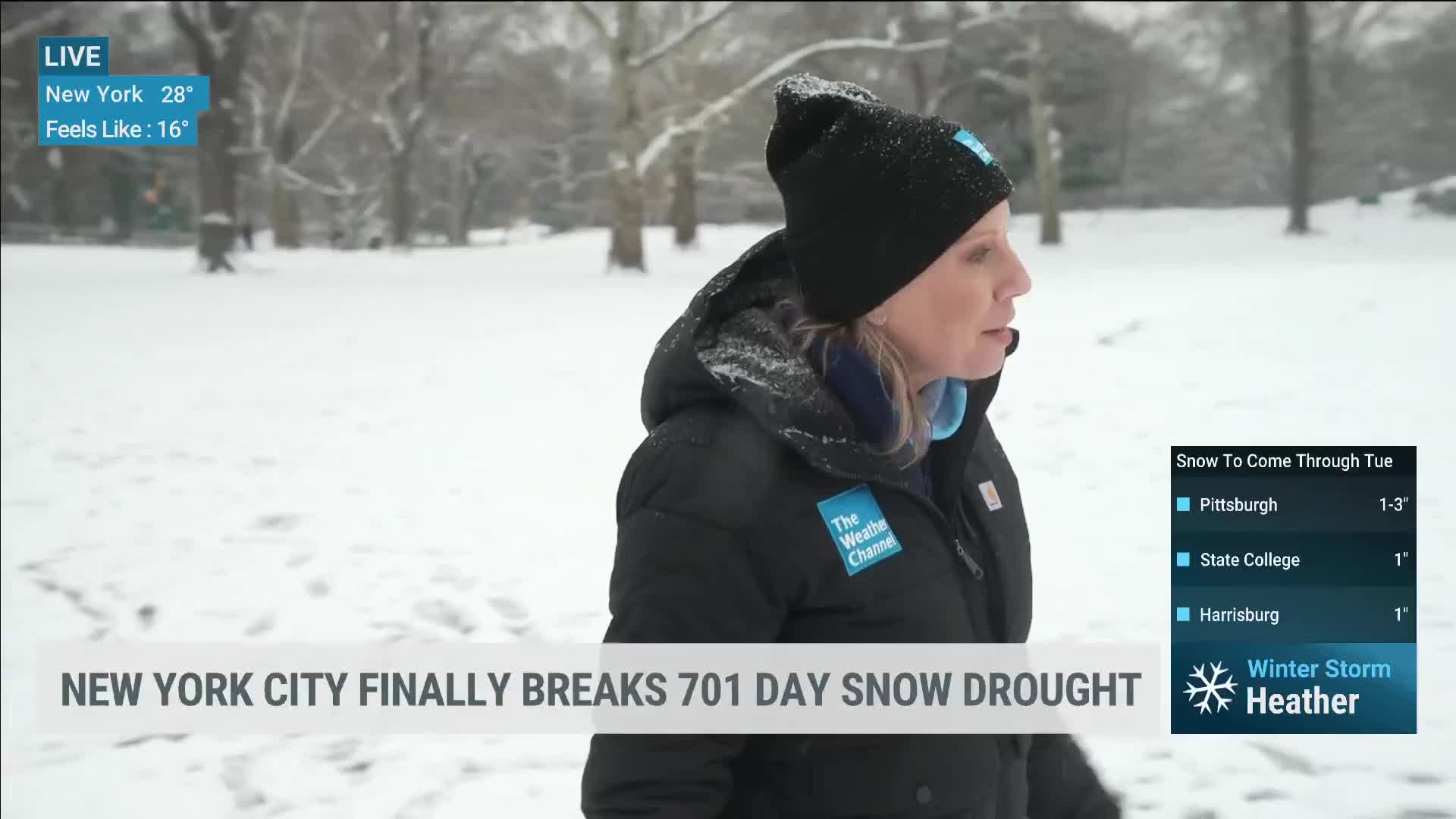 Child Enjoys NYC's First Inch Of Snow In Nearly Two Years