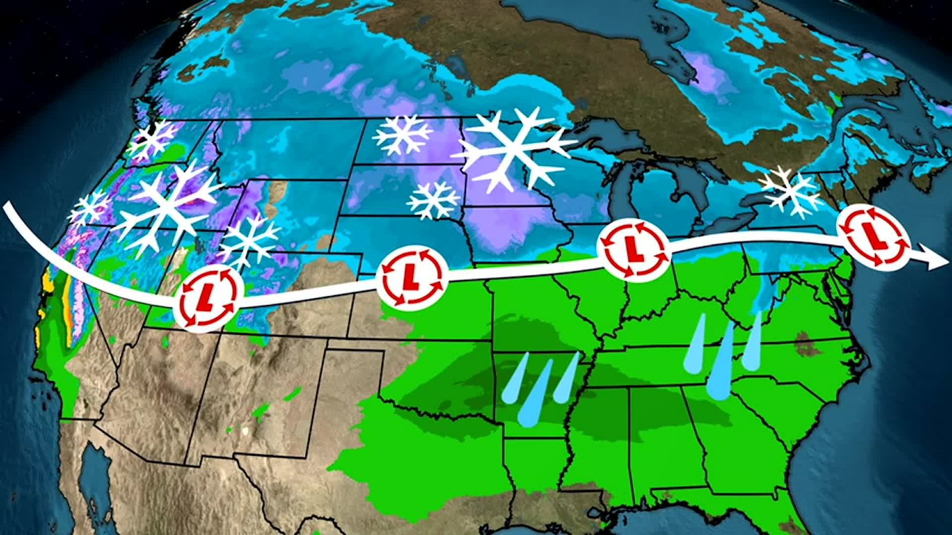 Coast to Coast Snow Likely Through This Week