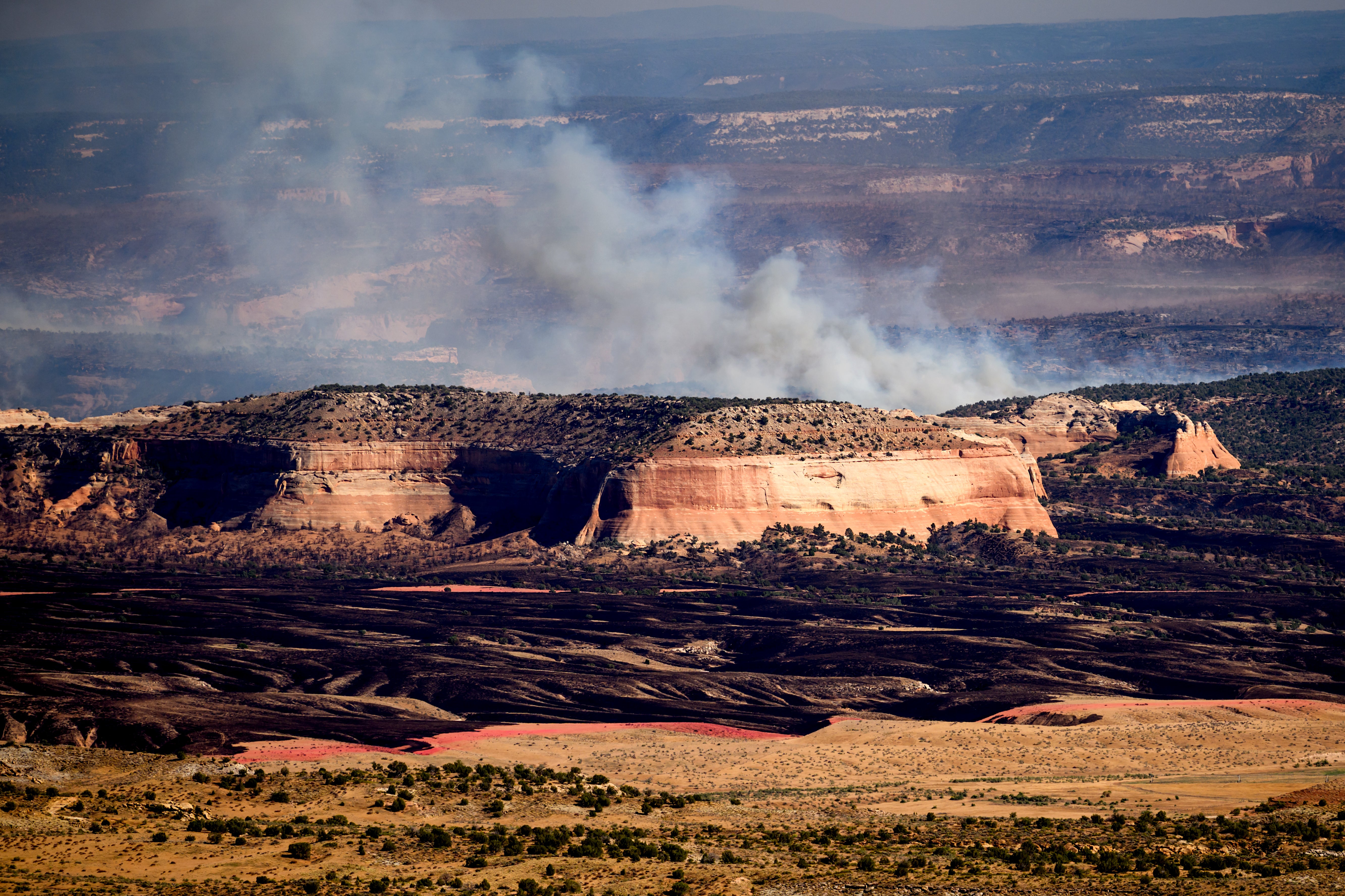 The Snyder Fire burns near Thompson Springs, Utah, on Sunday, June 28, 2026.