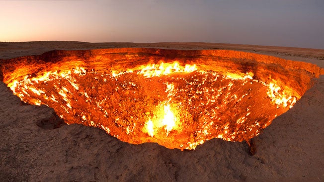 Crater Looks Like Gates to Hell