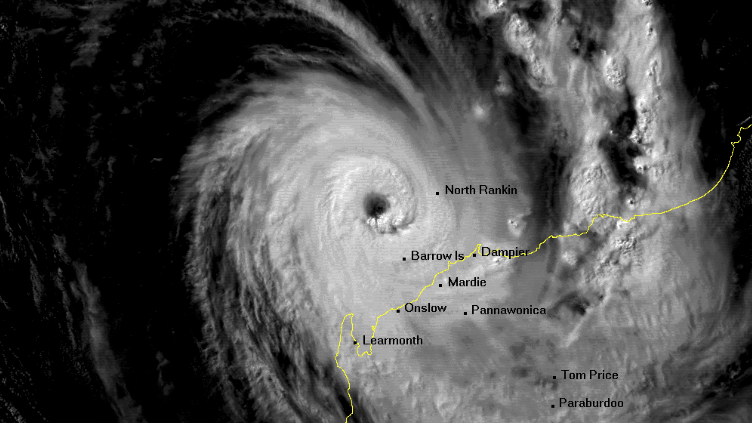 Cyclone Olivia world record wind gust April 1996