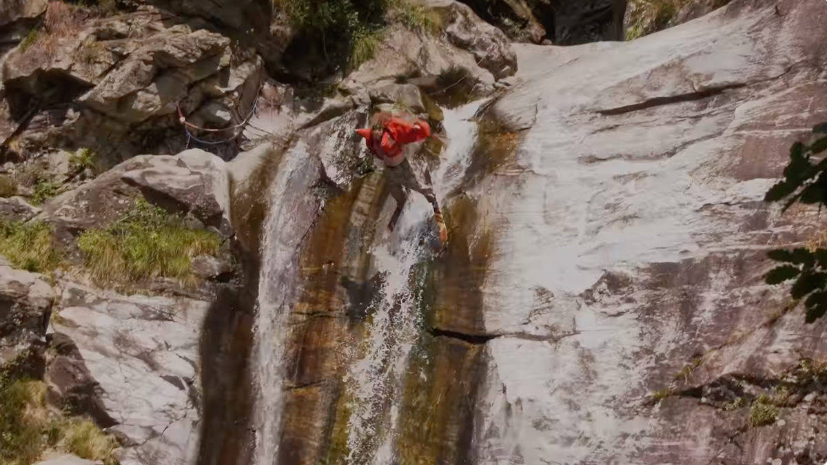 Daring skiers take snowless skiing to new heights with absurd stunt reel