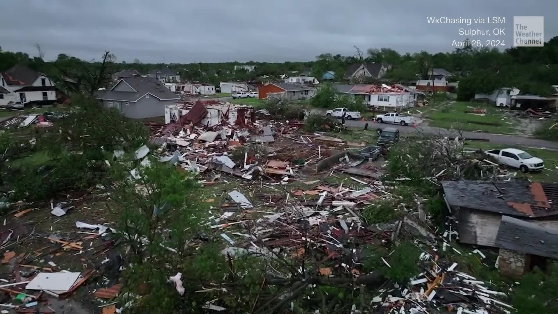 Daylight Reveals Devastation in Sulphur, Oklahoma