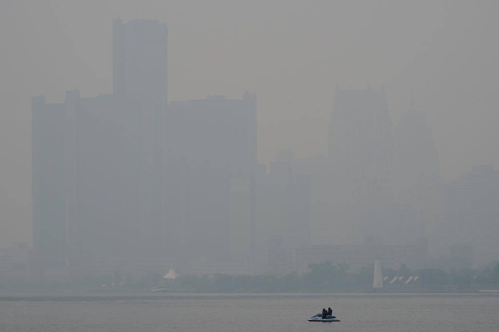 Detroit wildfire smoke