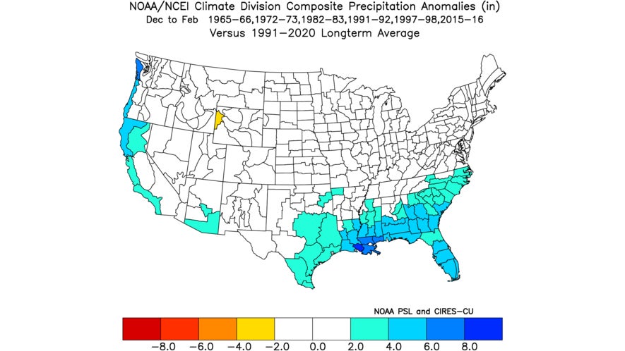 Winter super El Ni&ntilde;o precip