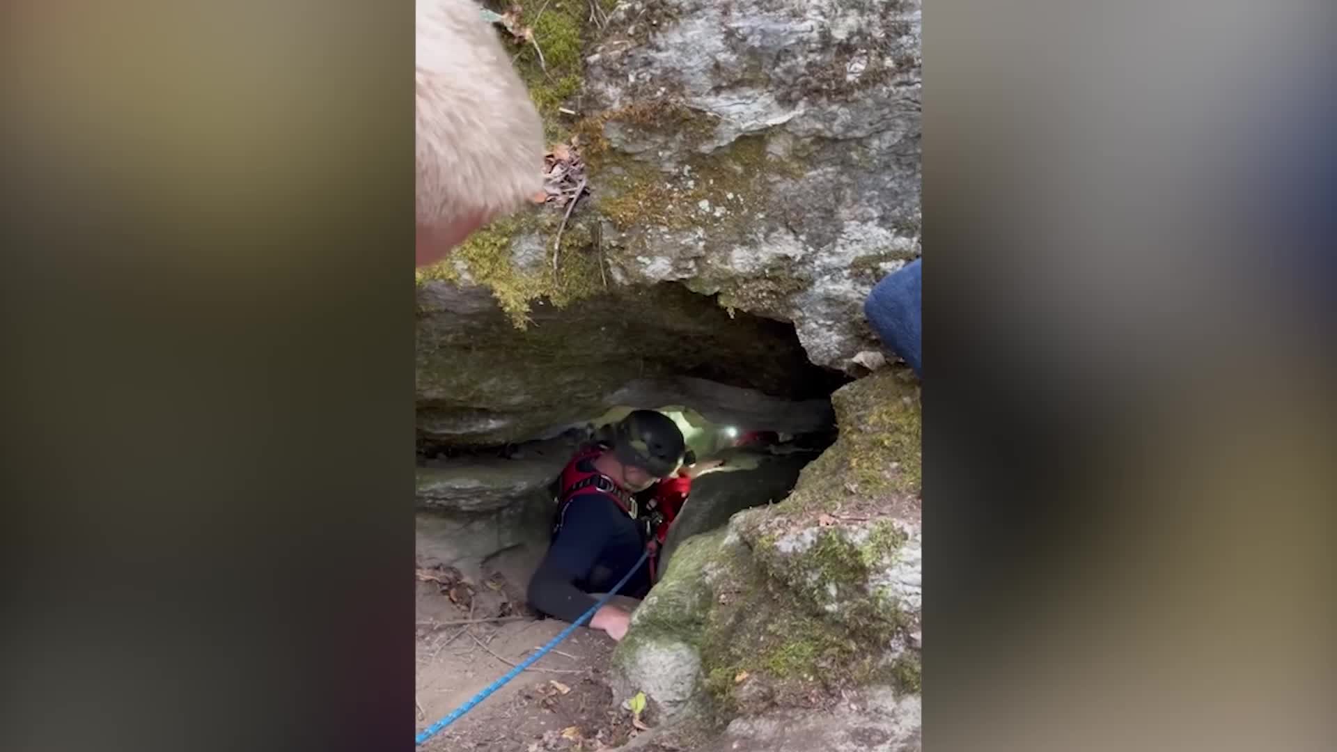 Dog Trapped In Deep Cave For Days Reunited With Owner