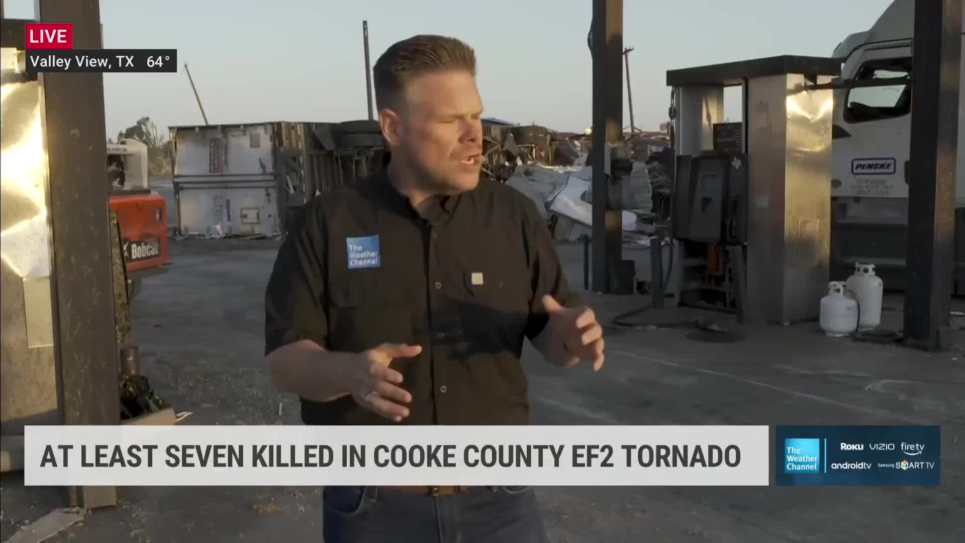 Dozens Take Cover In Gas Station As Tornado Hit