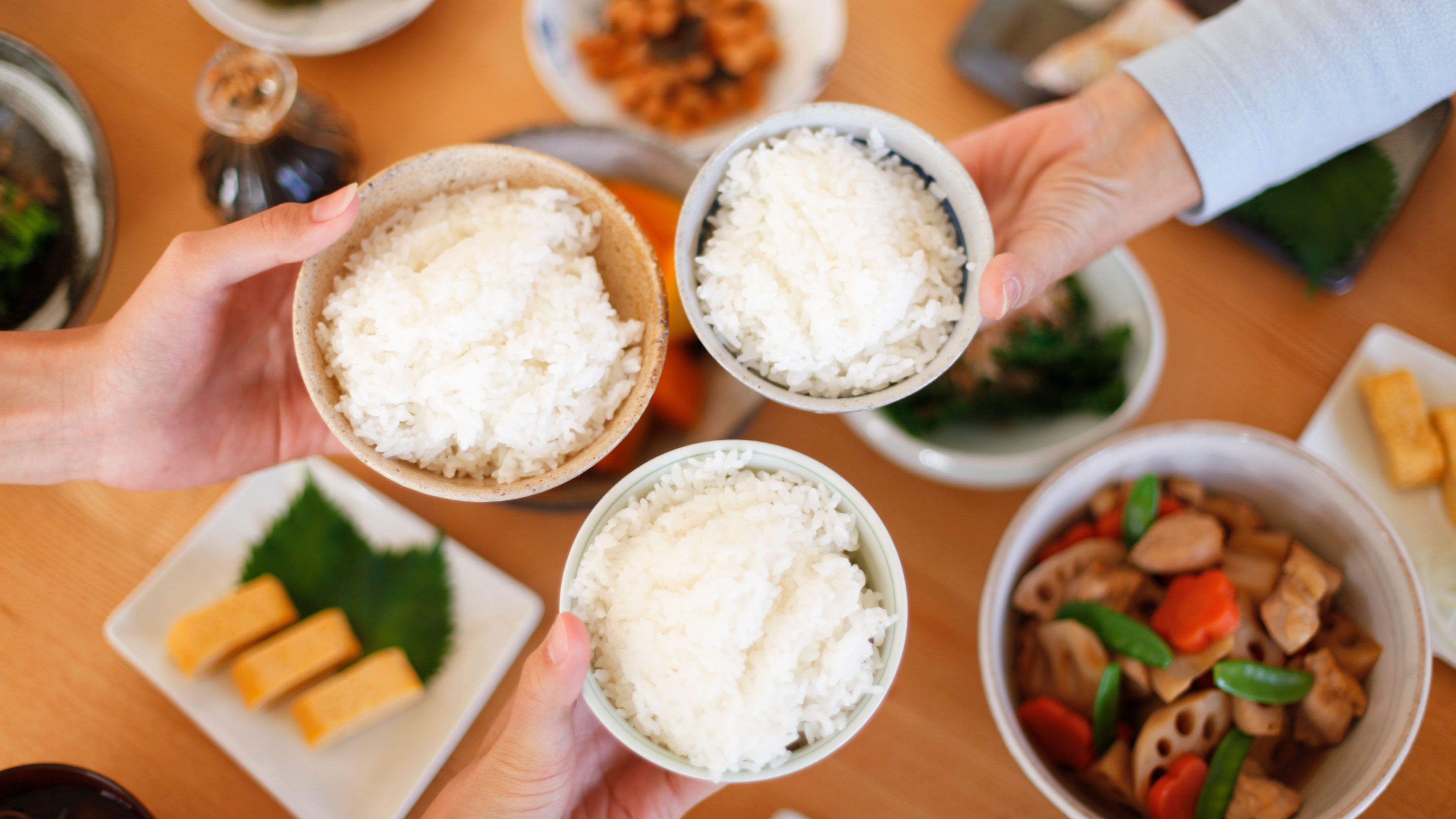 A meal with rice