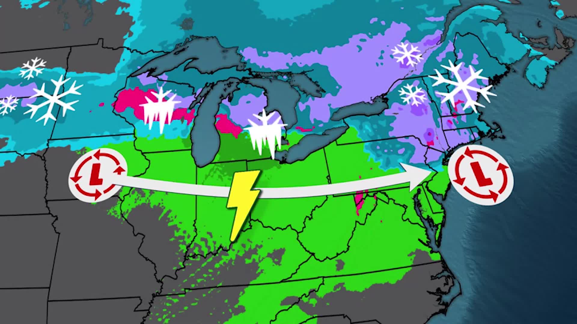 Fast-Moving Storm Targets Great Lakes, Northeast