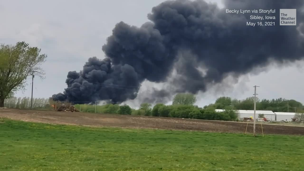 Fiery Train Derailment Forces Evacuations in Iowa