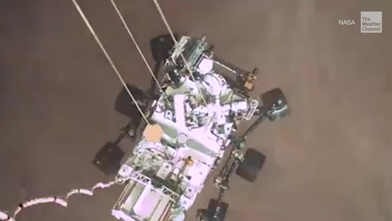 First Footage of Perseverance Rover Landing on Mars