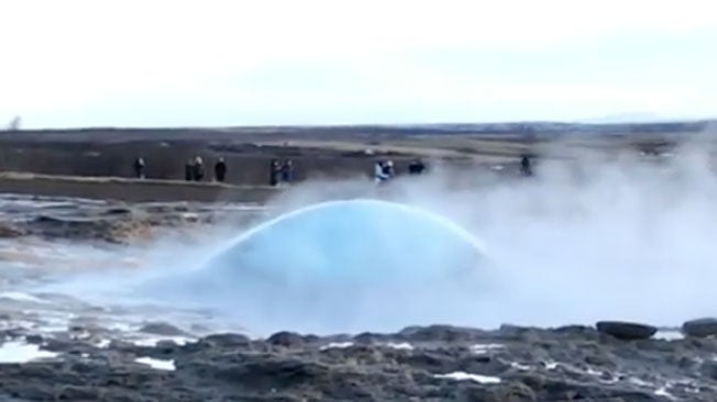 Geyser Blows in Iceland