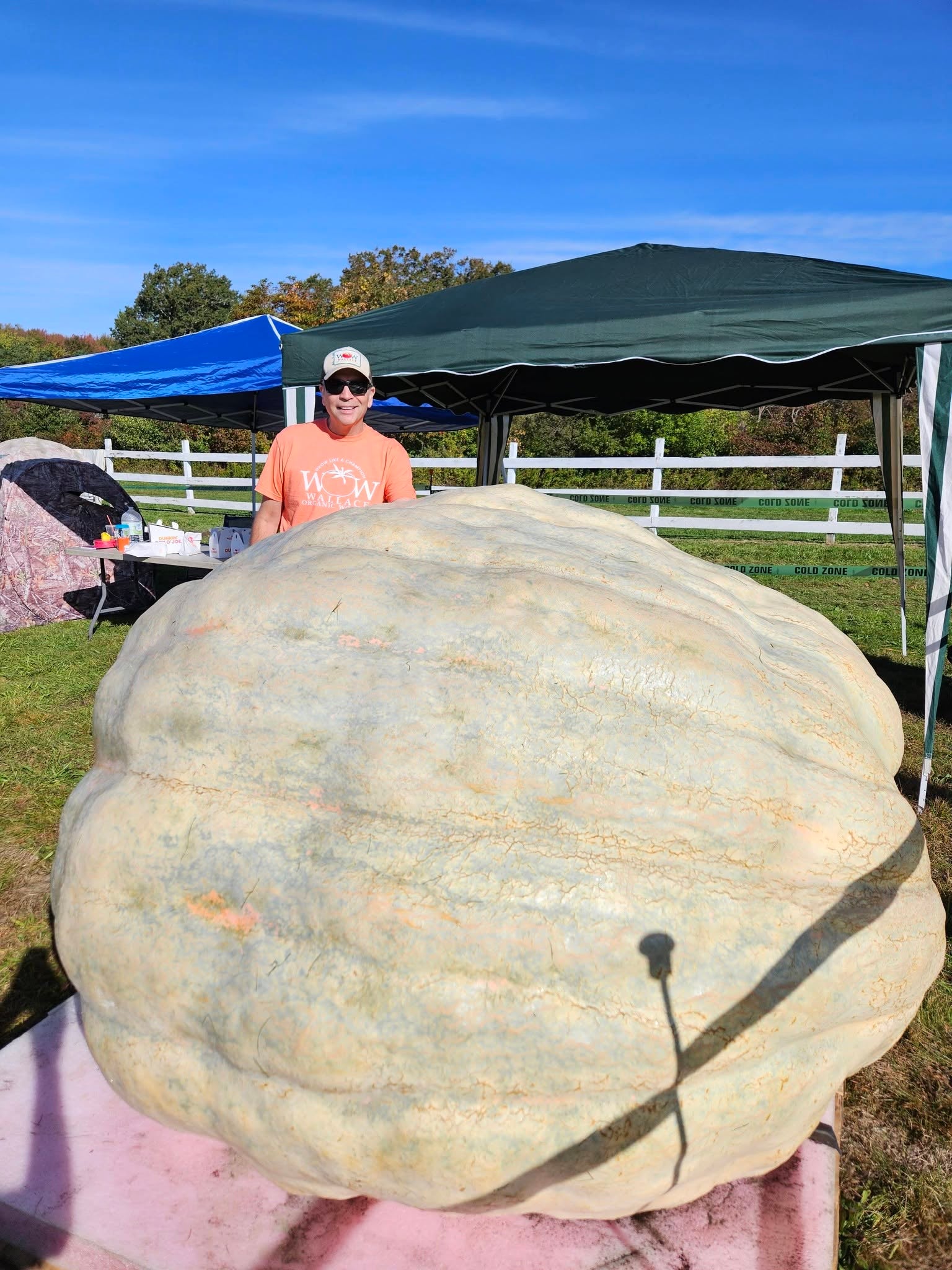 Ron Wallace's competition-winning pumpkin, which weighed in at 3,156 pounds at Frerichs Farm in Warren, Rhode Island on Oct. 10, 2026.