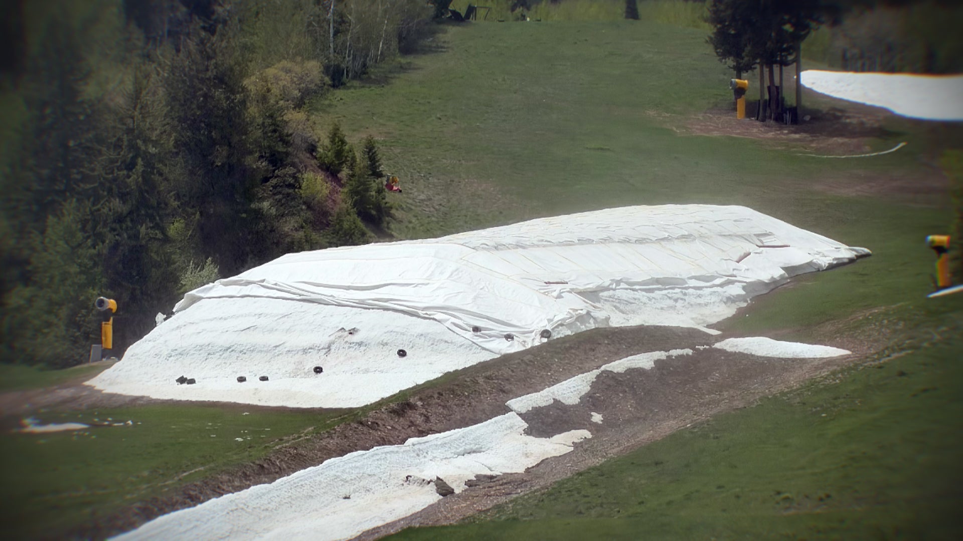 Colorado ski slopes used blankets to keep snow cold during the summer