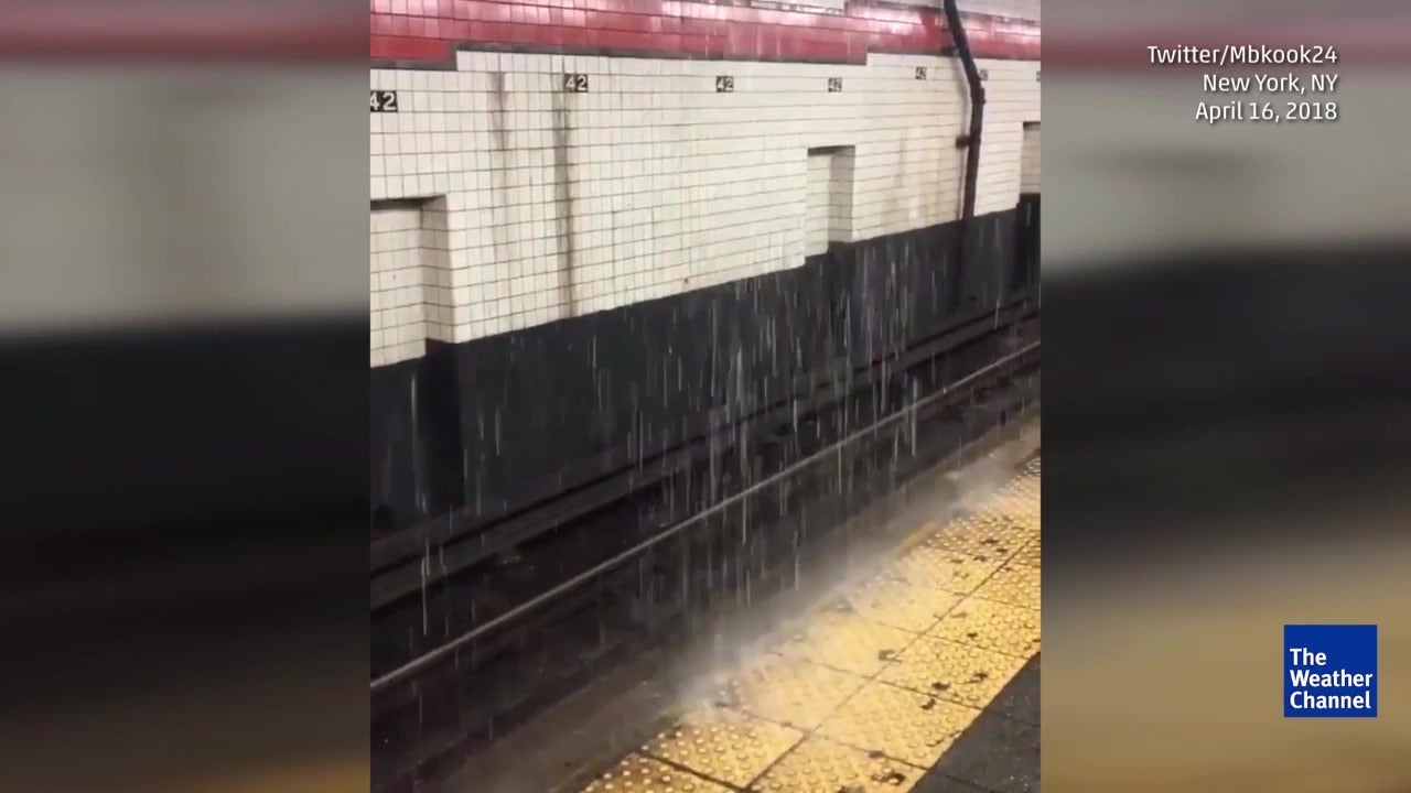 Heavy Rain, Flooding Leads to Soaked Subways in New York