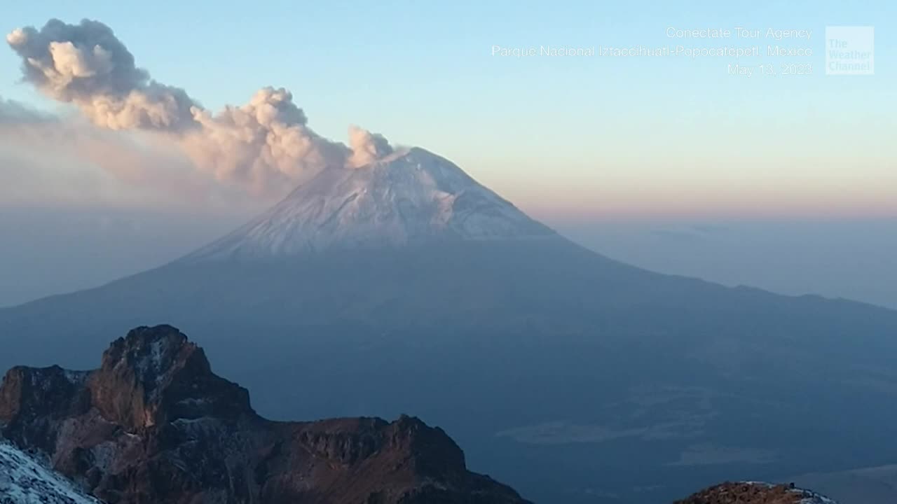Hikers Treated To Breathtaking Views Of Volcano Eruption