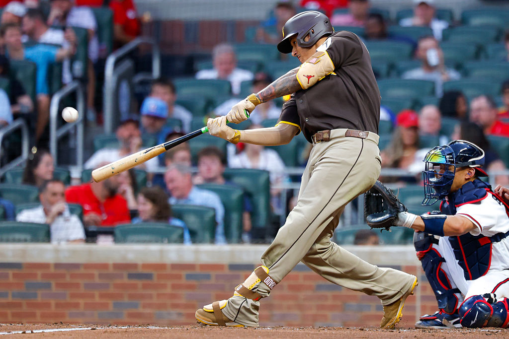 San Diego Padres batter hits home run at Truist Park Atlanta during 2026 heat dome MLB season