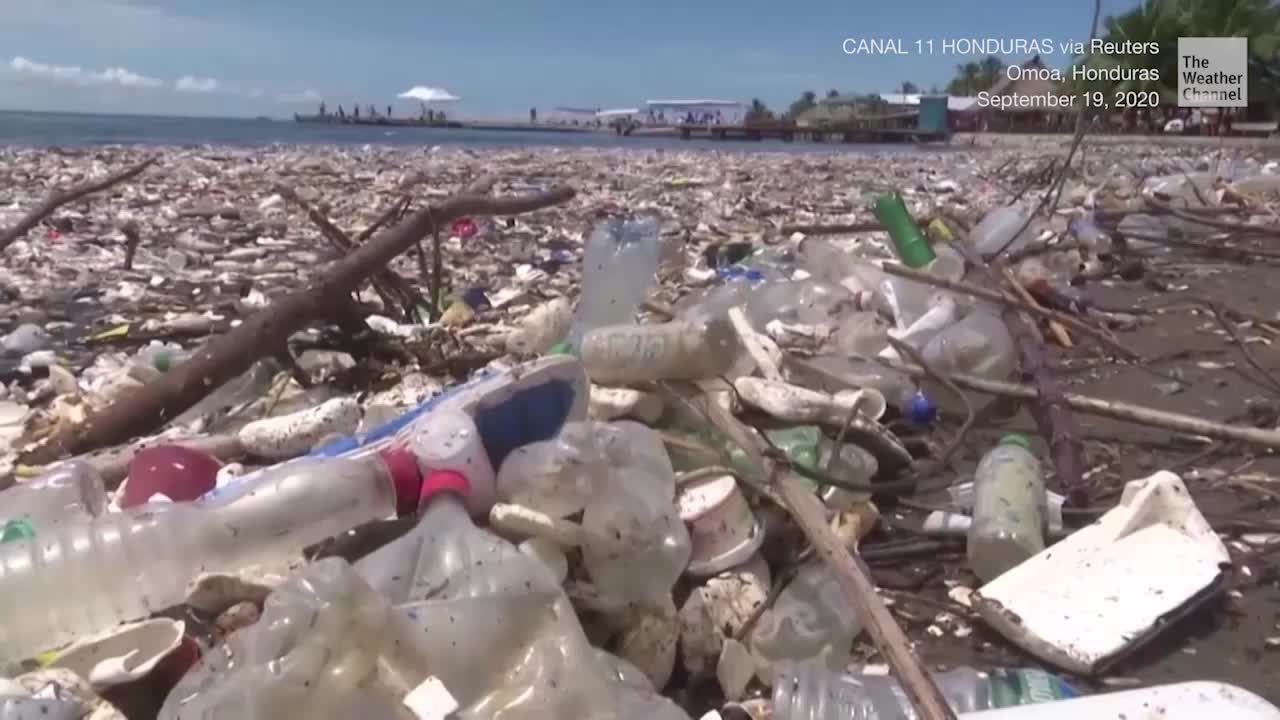 Honduras Beaches Littered with Plastic Trash, Officials Say Guatemala Is to Blame
