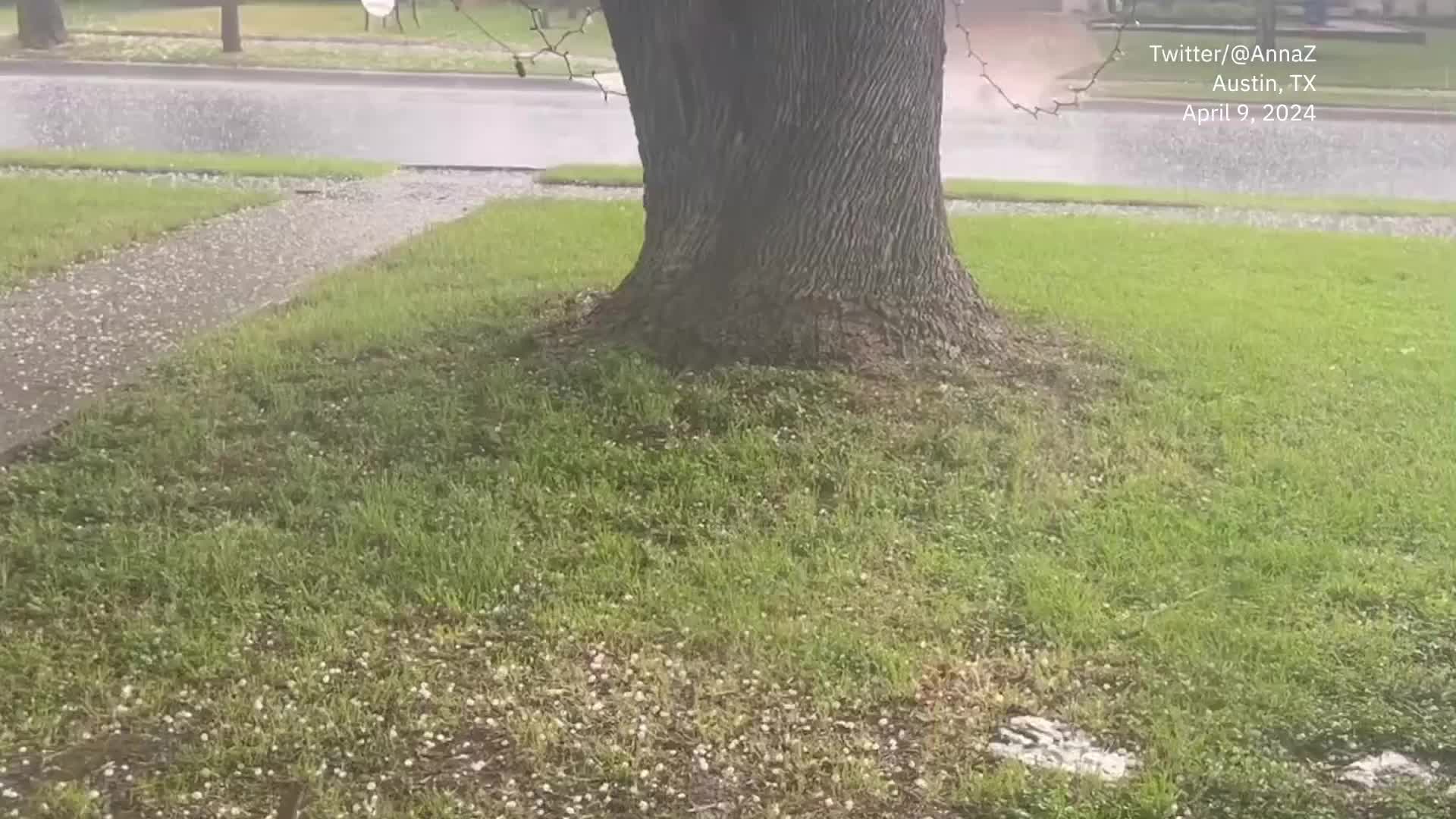 Huge Hailstones Pelt Austin, Texas