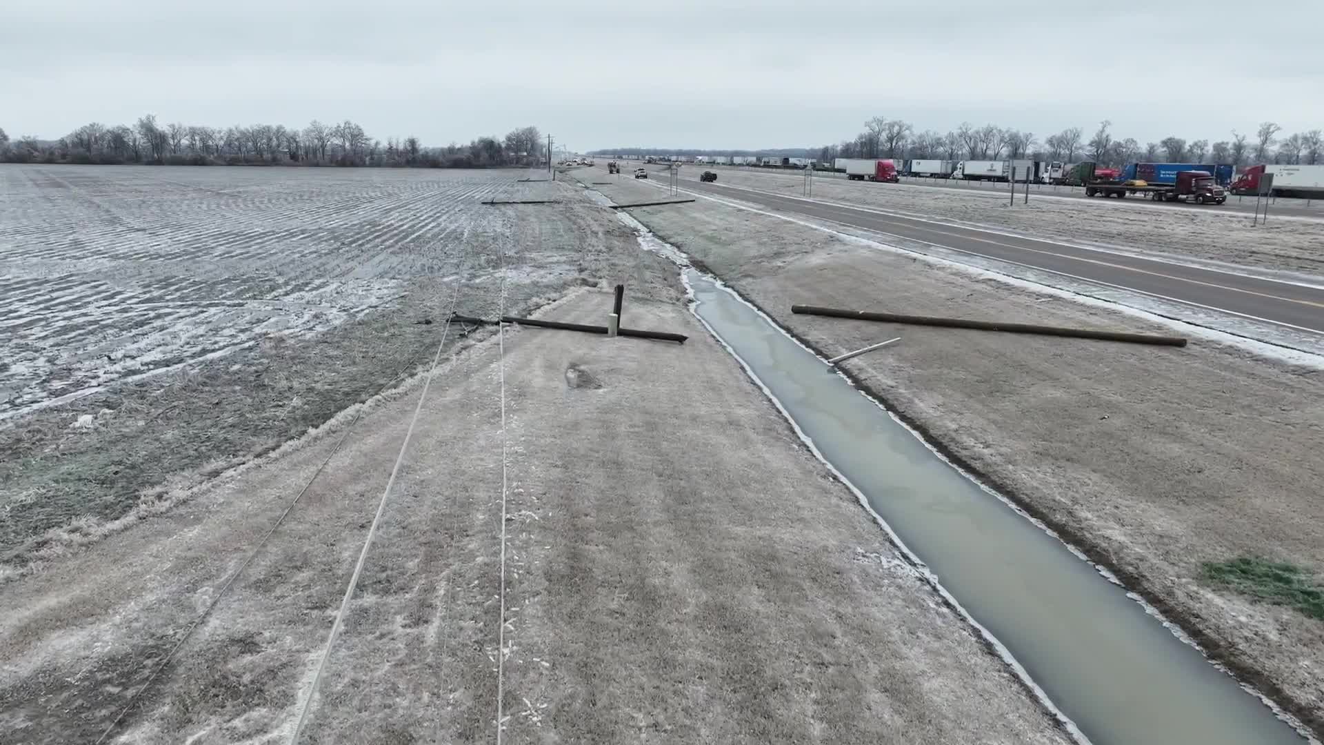 Ice Storm Snaps Power Poles Like Twigs