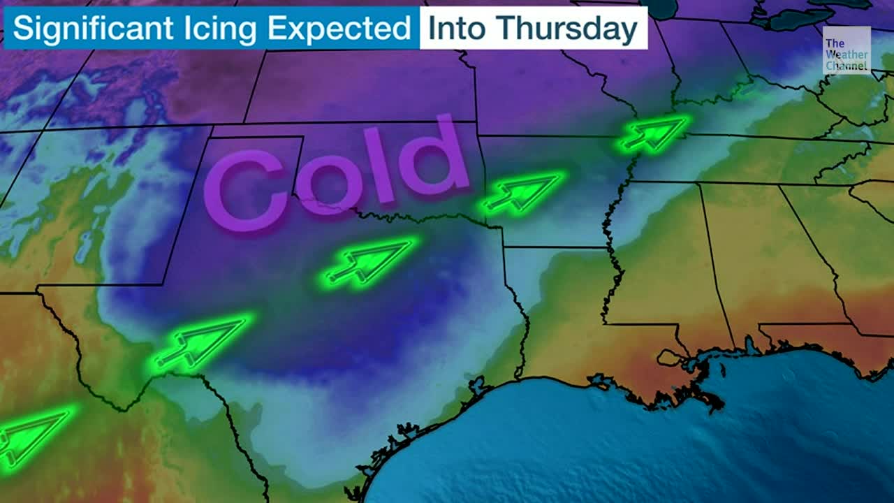 Ice Will Continue To Cause Big Problems In Parts Of The South Into Thursday