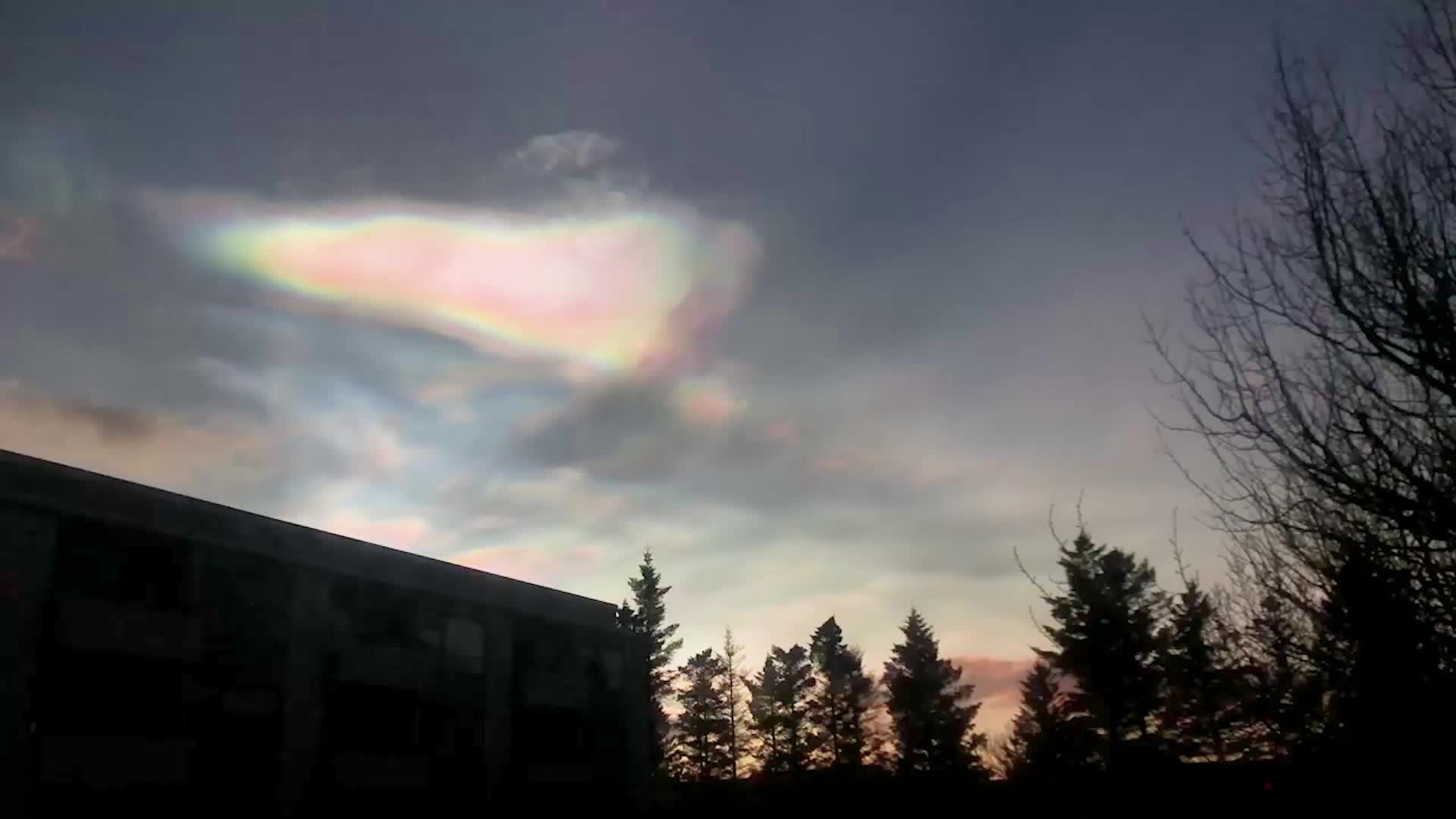 Iceland Sky Comes Alive With Mother-of-Pearl Clouds