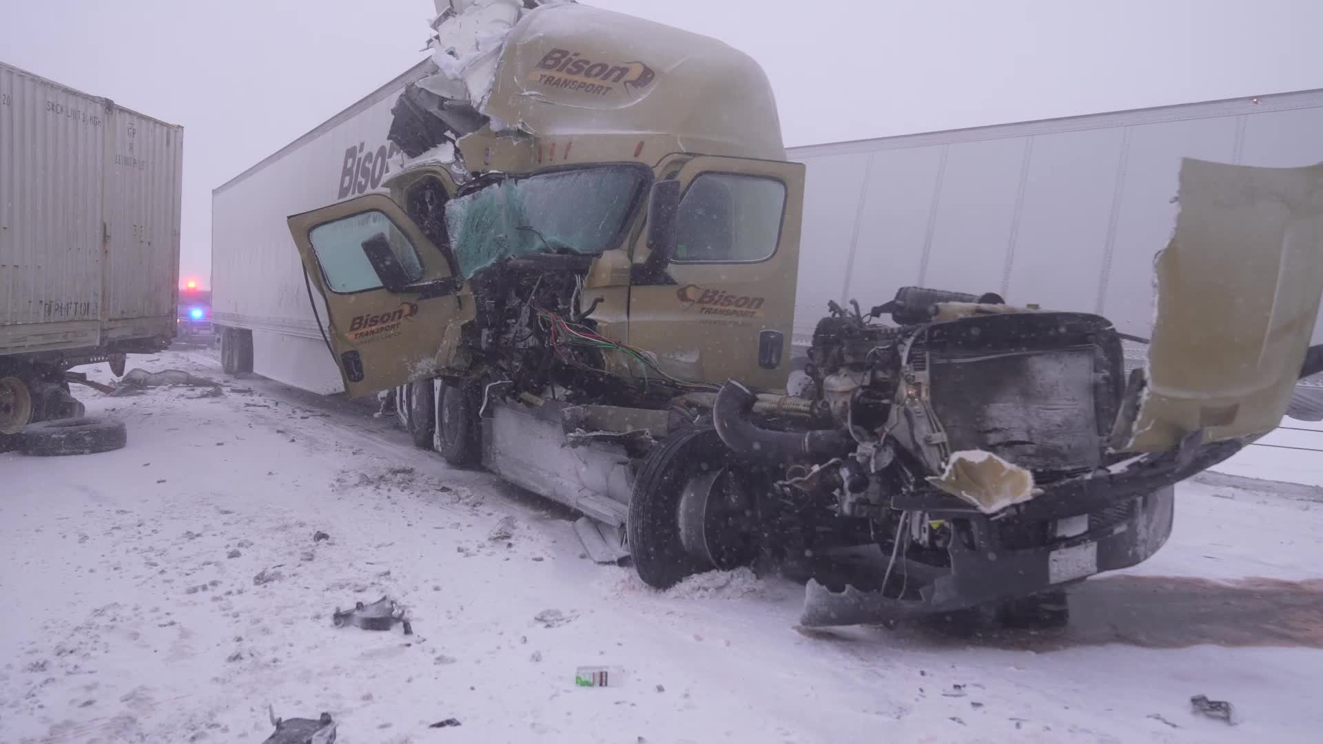 Icy Pileup On Michigan Interstate