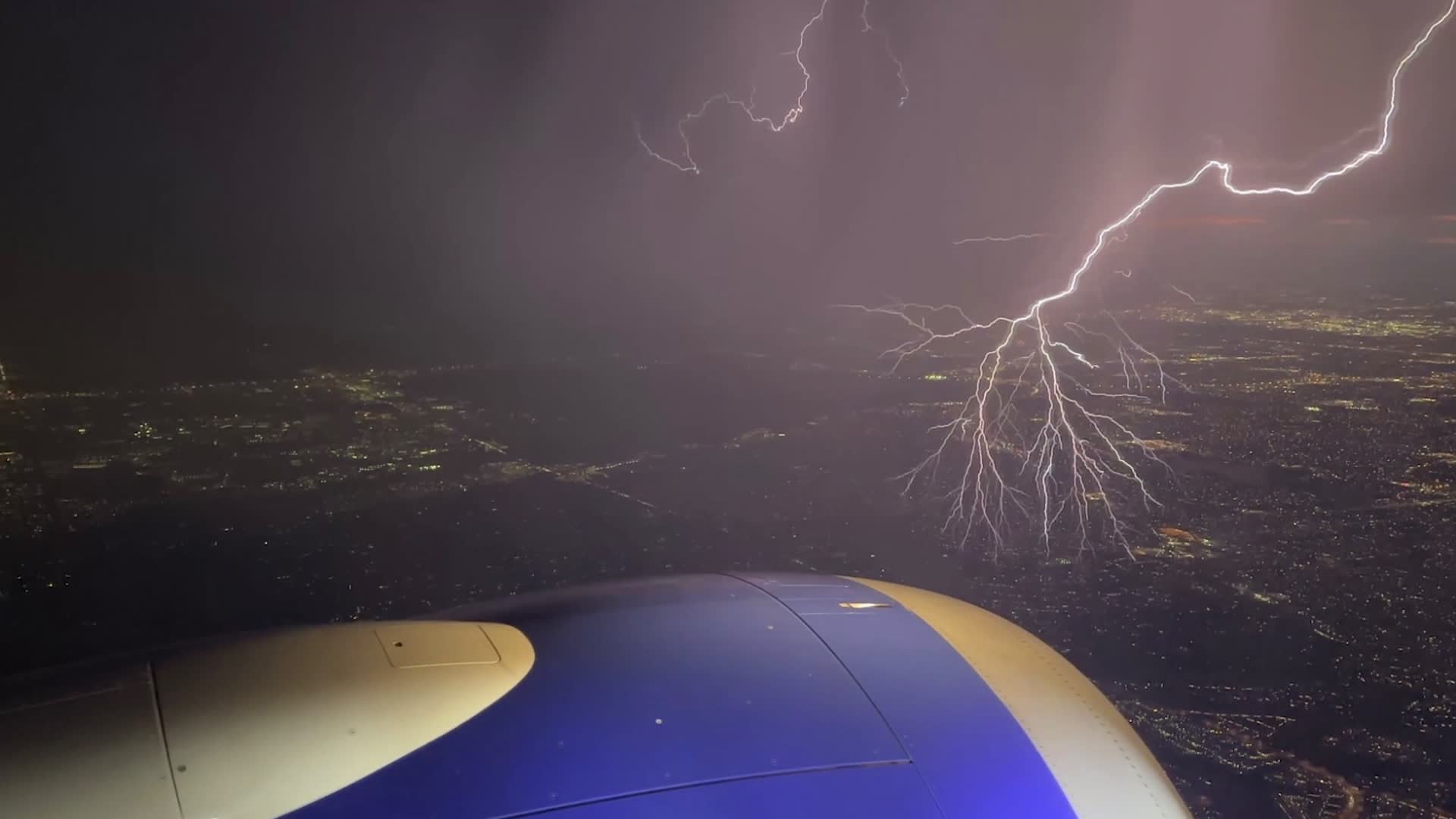 Incredible Lightning Shots Taken From Airplane Window
