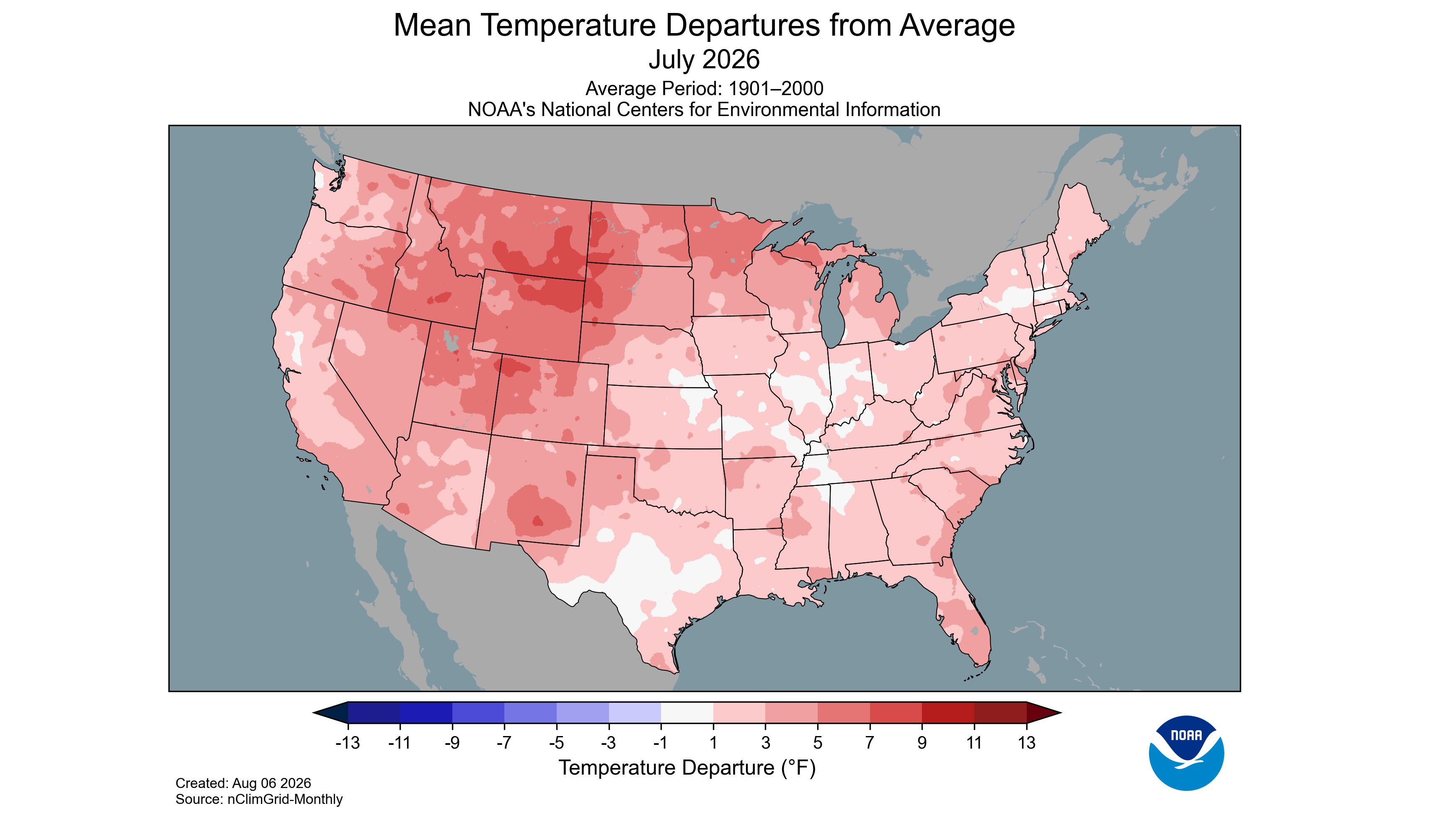 July 2026 US hottest month