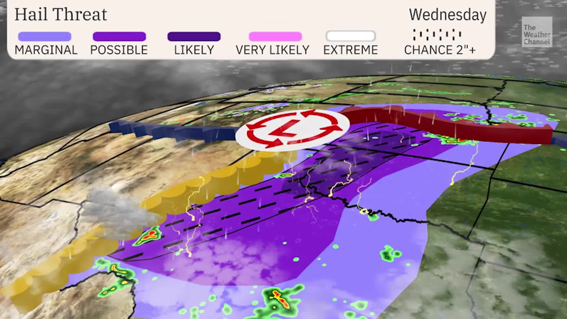 Large Hail, Heavy Rain Threaten Central US Today